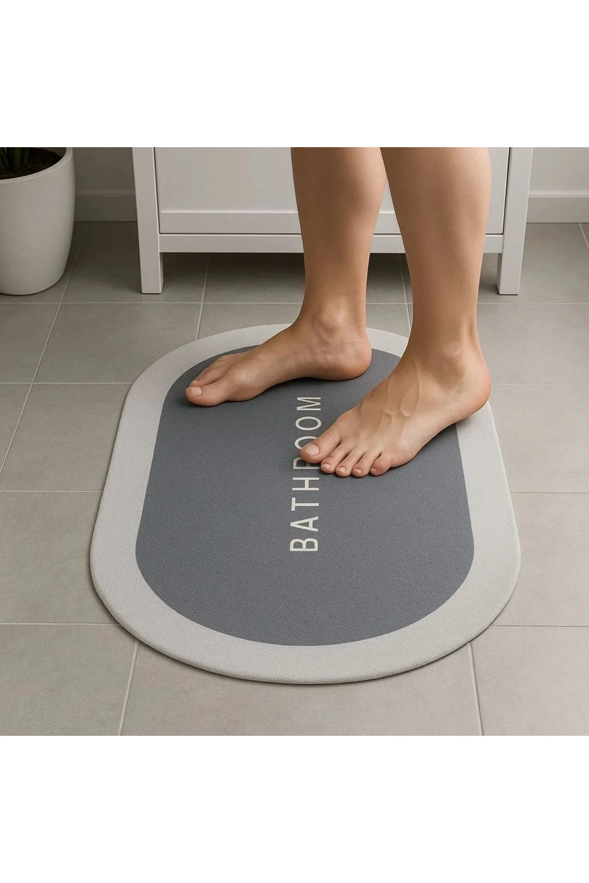 Sihirli Süper Su Emici Kaymaz Tabanlı Oval Paspas 40*60 cm