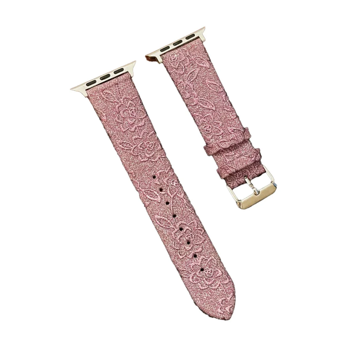 Şık 38mm Creeper Desenli Rose Gold Saat Kordonu - Günlük ve Özel Günlerde Zarafet