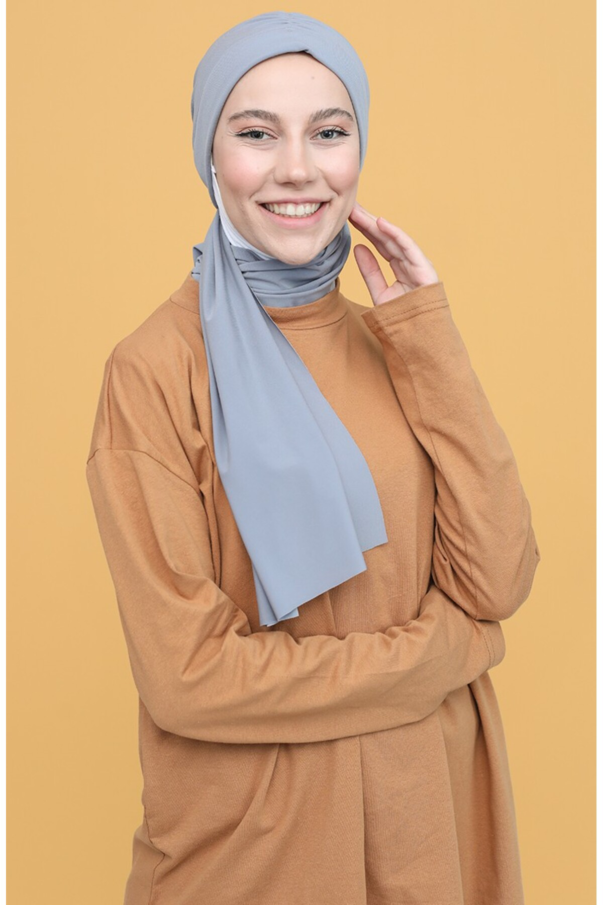 Monalisa Home Şık Büzgülü Gri Renkli Bone