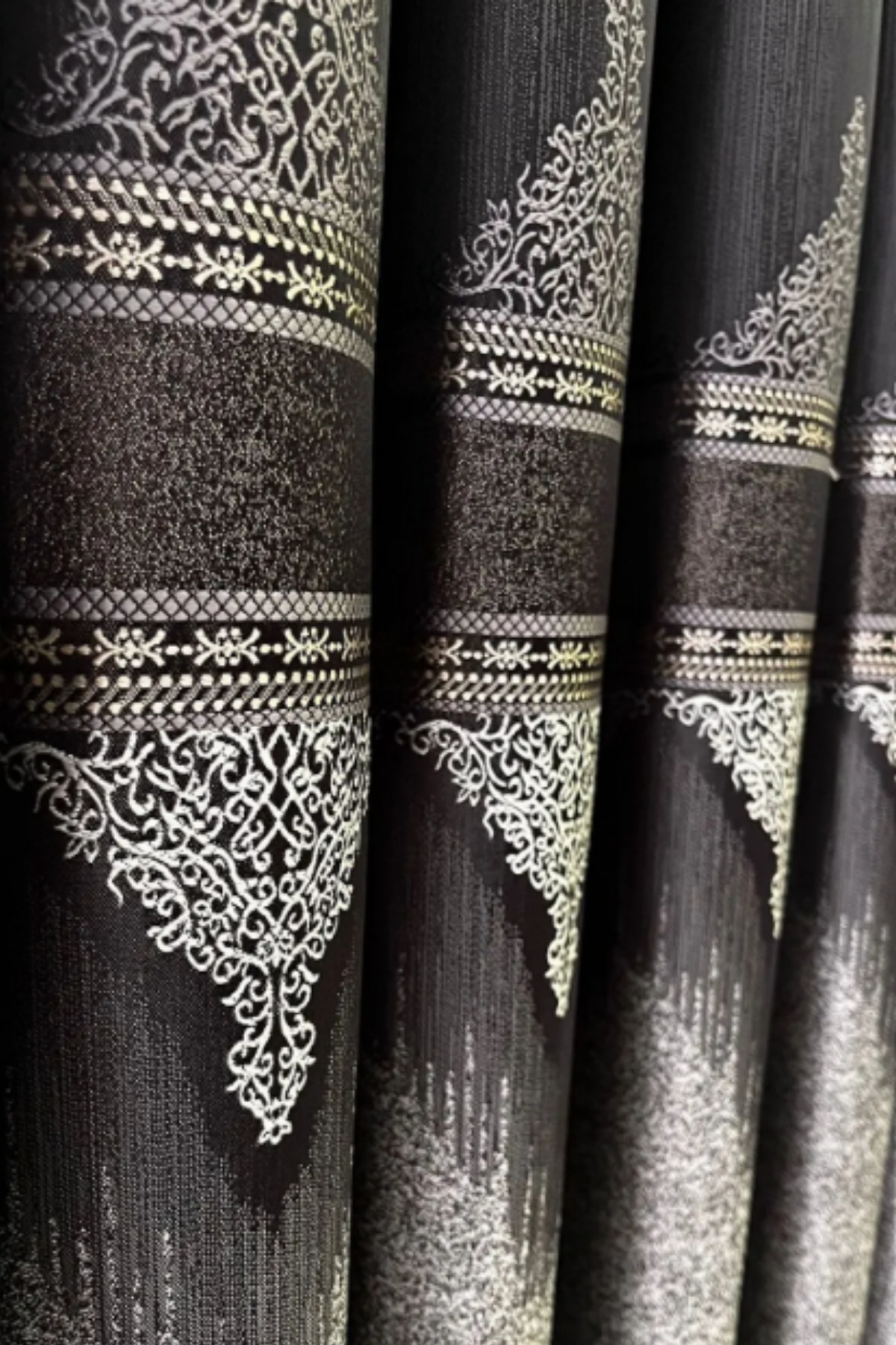 Özgün Home Şık Desenli Pano Fon Antrasit-Gri (Tek Kanat+Aksesuar)