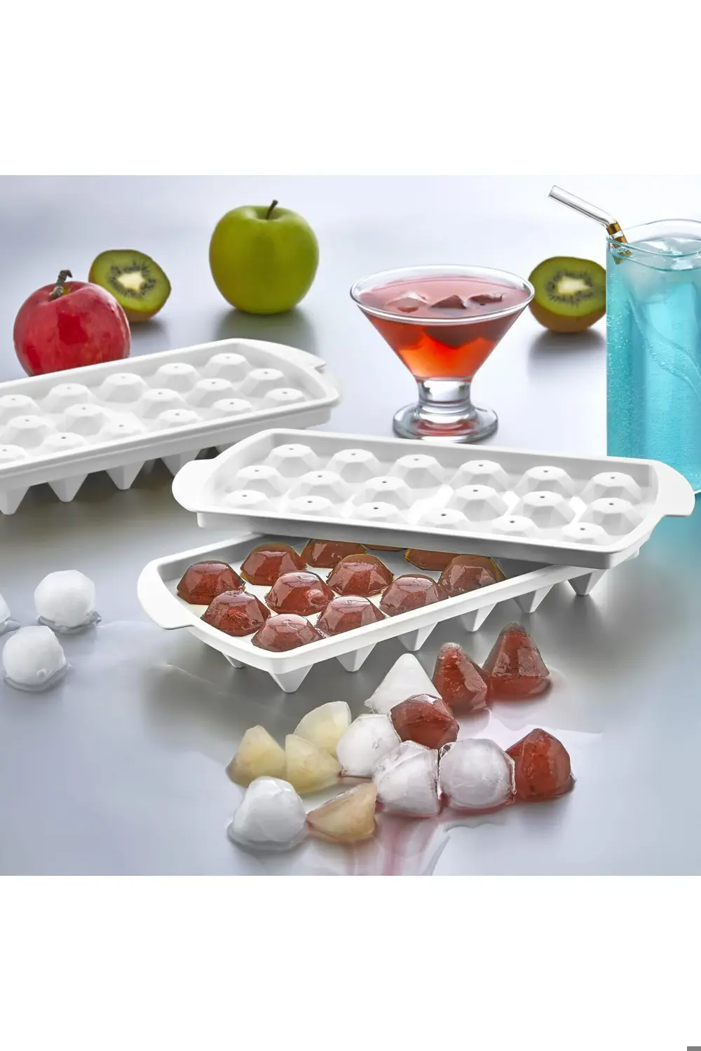 Şık Elmas Şeklinde 18'li Buzluk Seti - Göz Alıcı Elmas Desenli 18