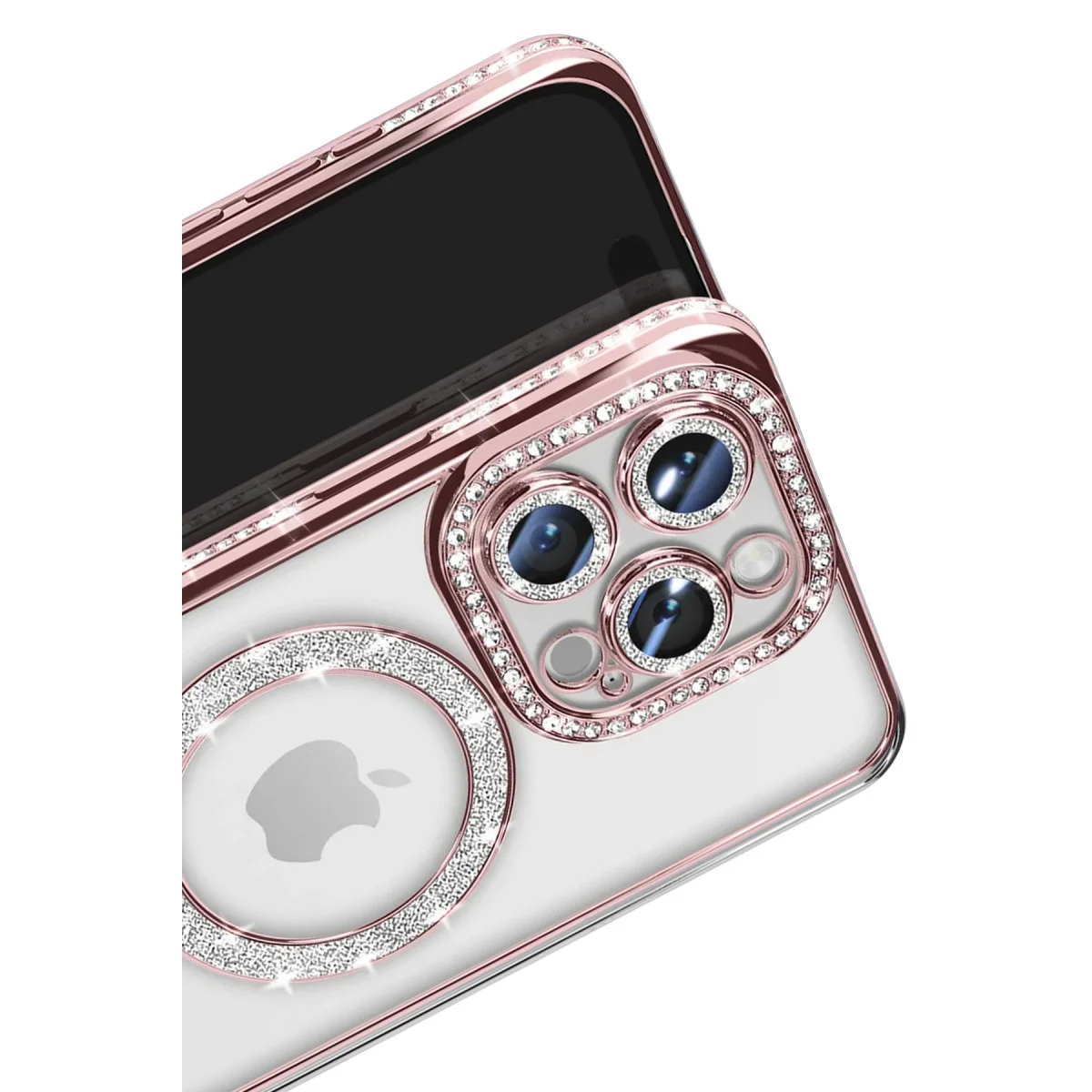Şık iPhone 16 Pro Max Kılıf - Joke Simli Magneticsafe Pembe