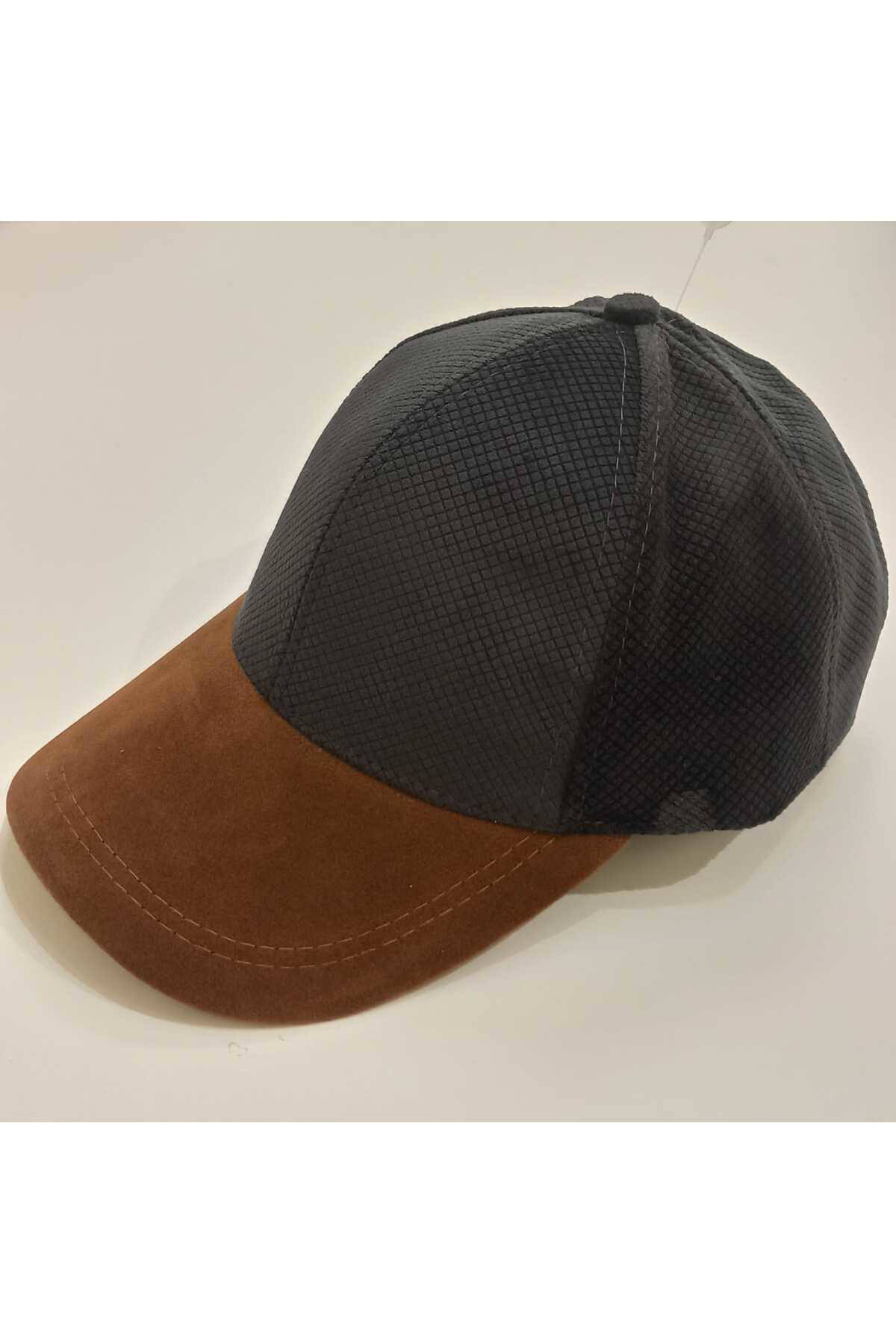 Monalisa Home Şık Kahve Ve Koyu Gri Kadife Erkek Şapka