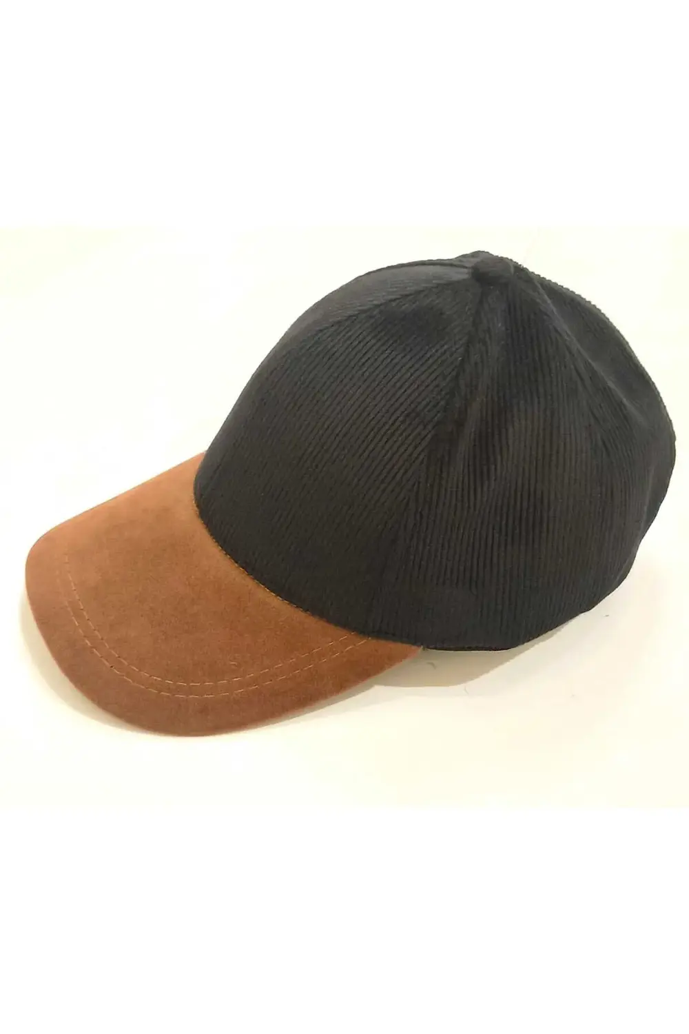 Şık Kahve Ve Siyah Kadife Erkek Şapka