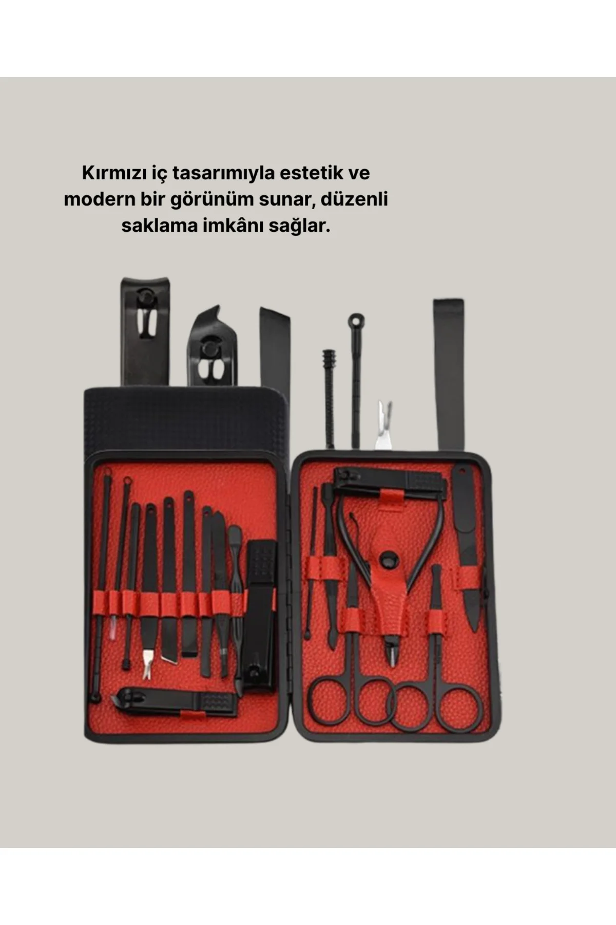 Şık Kutu Tasarımlı 17 Parça Manikür Pedikür Seti Dayanıklı ve Hij Şık Kutu Tasarımlı 17 Parça Manikür Pedikür Seti Dayanıklı ve Hij