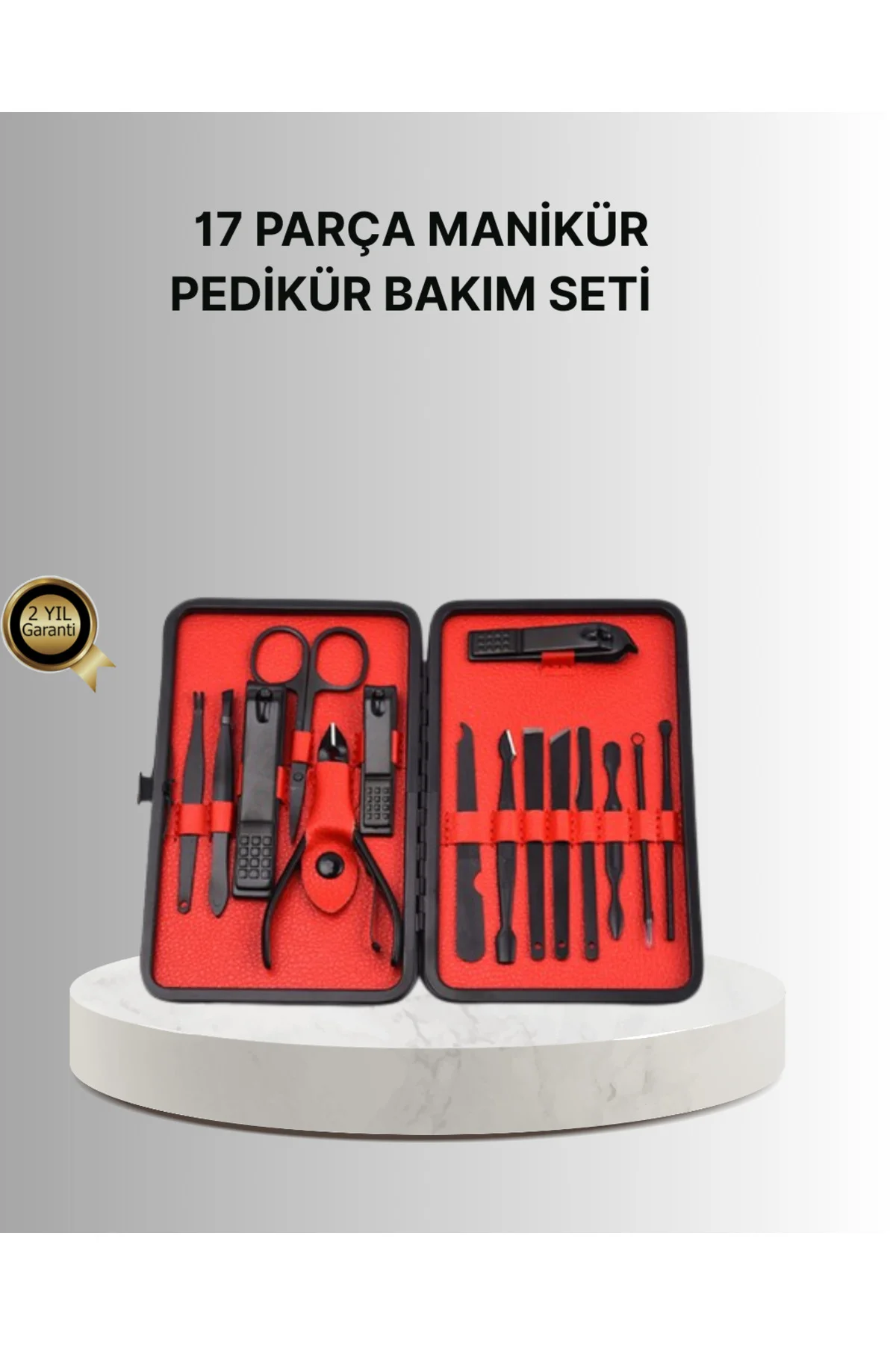 Şık Kutu Tasarımlı 17 Parça Manikür Pedikür Seti Dayanıklı ve Hij