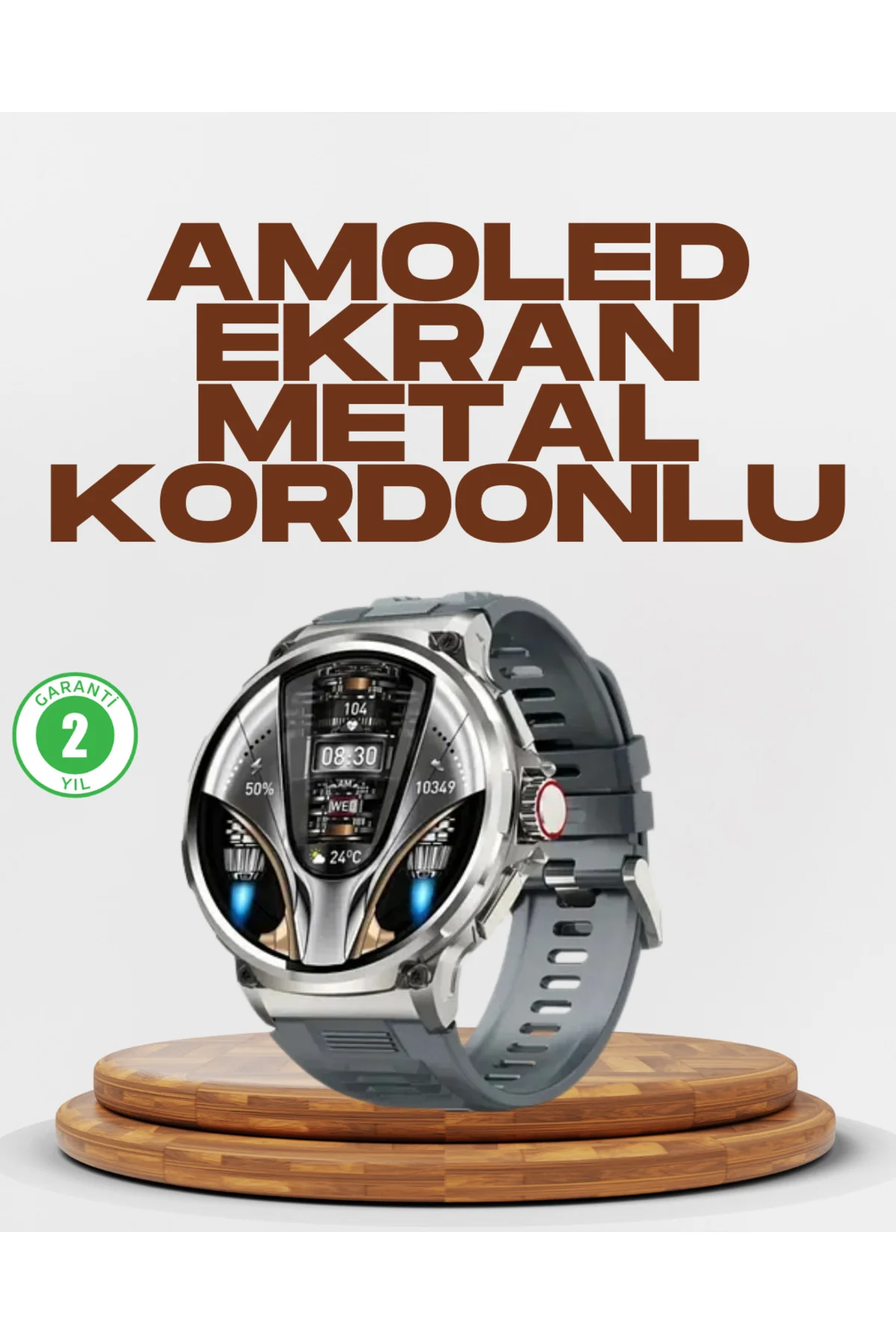 Şık Metal Kasa ve Değiştirilebilir Kordonlarla SW80 Smartwatch