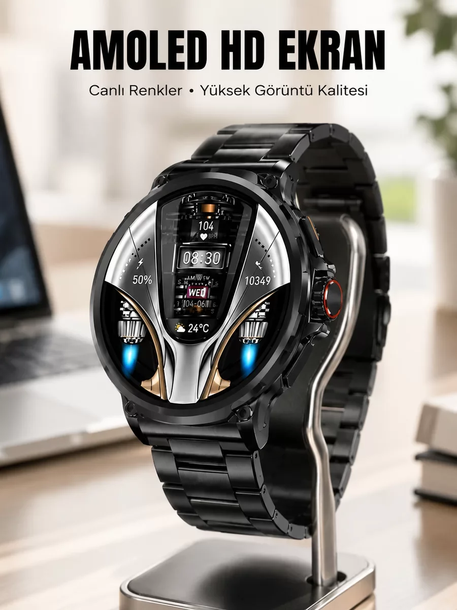 Şık Metal Kasa ve Değiştirilebilir Kordonlarla SW80 Smartwatch Yeni Nesil