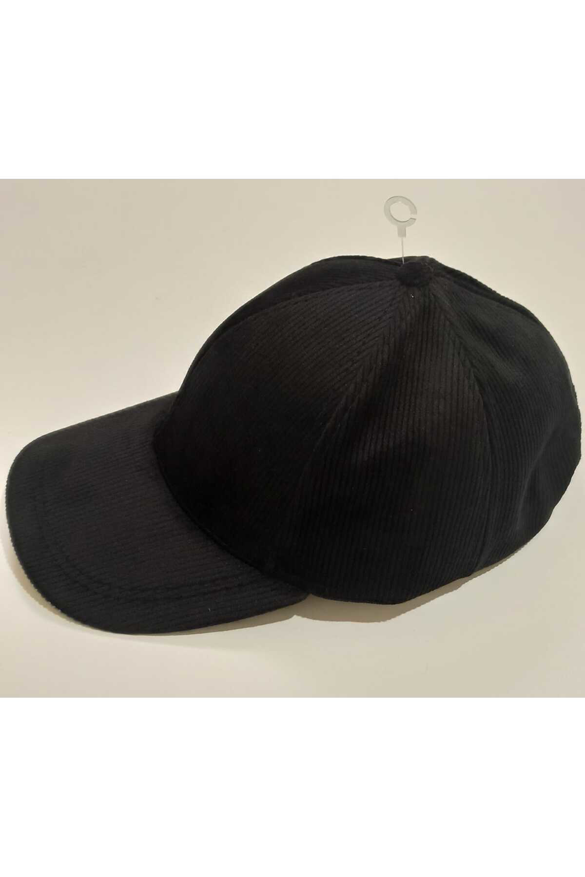 Monalisa Home Şık Siyah Kadife Çizgili Erkek Şapka