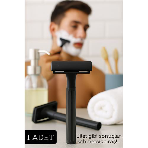 Şık Siyah Plastik Tıraş Aleti – Jilet Takılabilir, Ergonomik Sapl Şık Siyah Plastik Tıraş Aleti – Jilet Takılabilir, Ergonomik Sapl