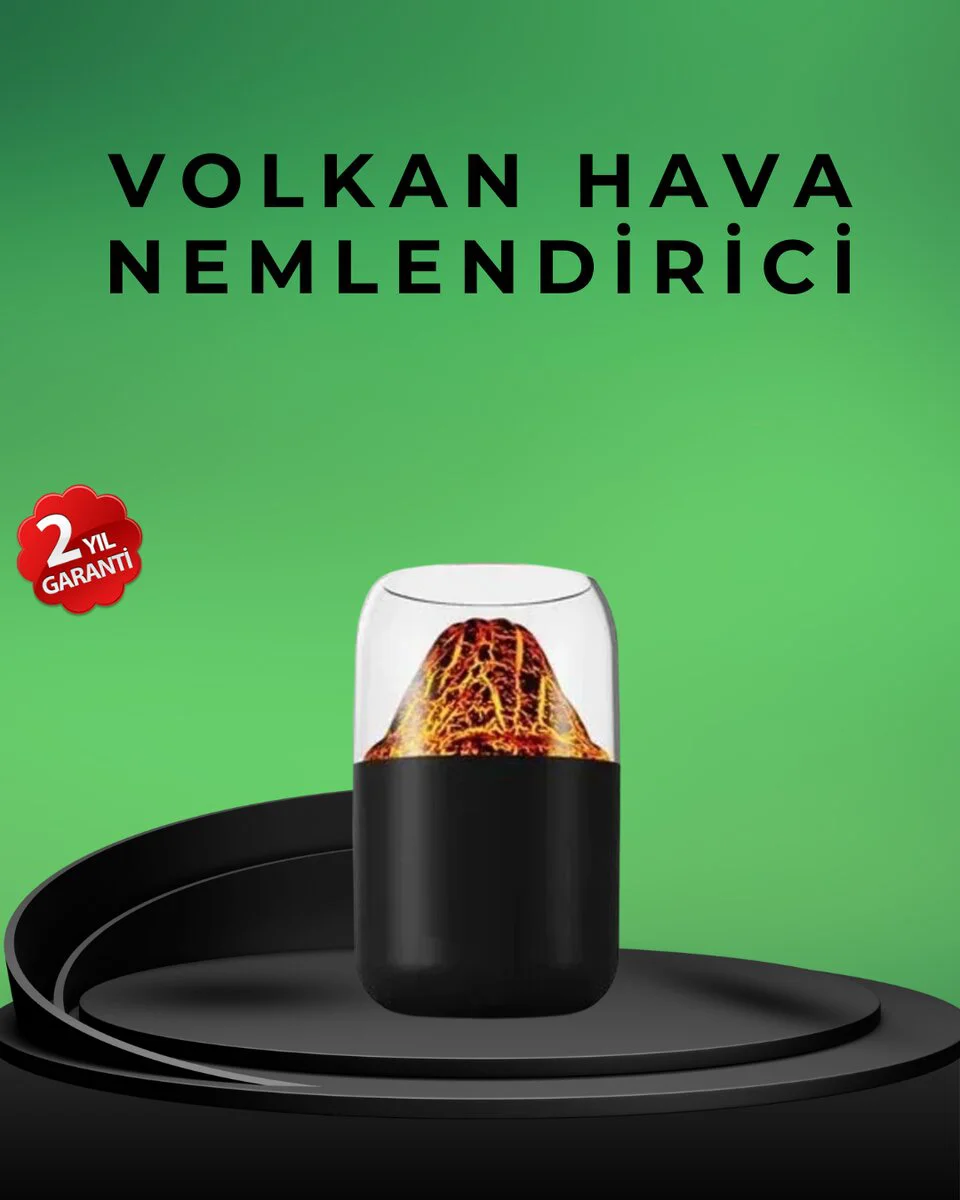 Şık Tasarımlı Aromaterapi ve Nemlendirici - Volkanik Nemlendirme, Uyku ve Stres Çözümü