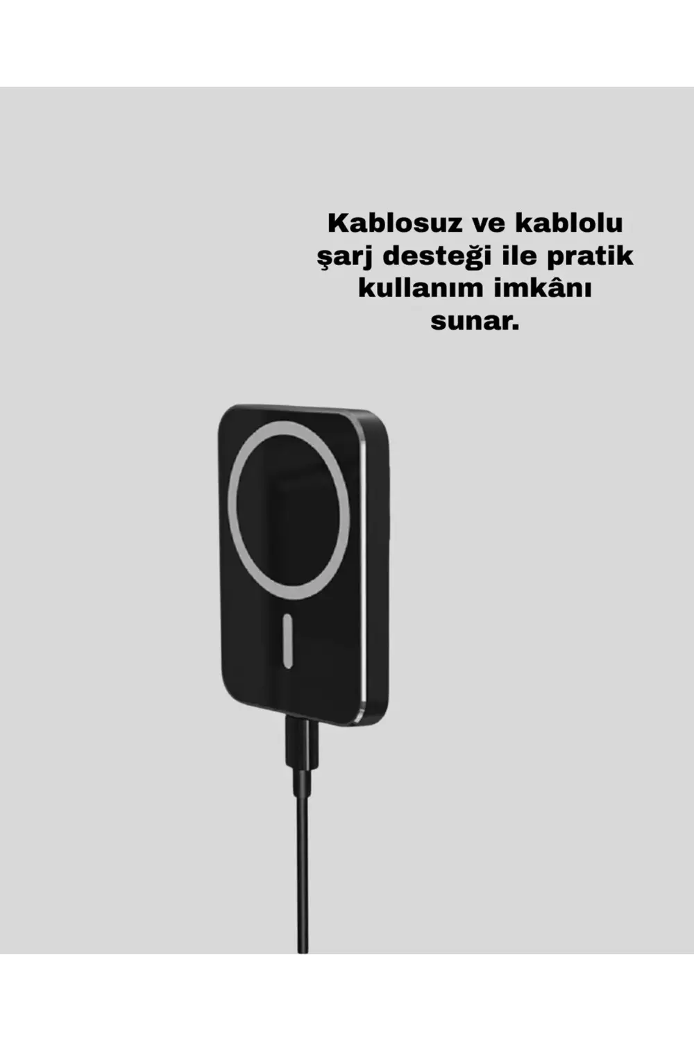 Şık Tasarımlı MagSafe Araç Telefon Tutucu Type-C Girişli