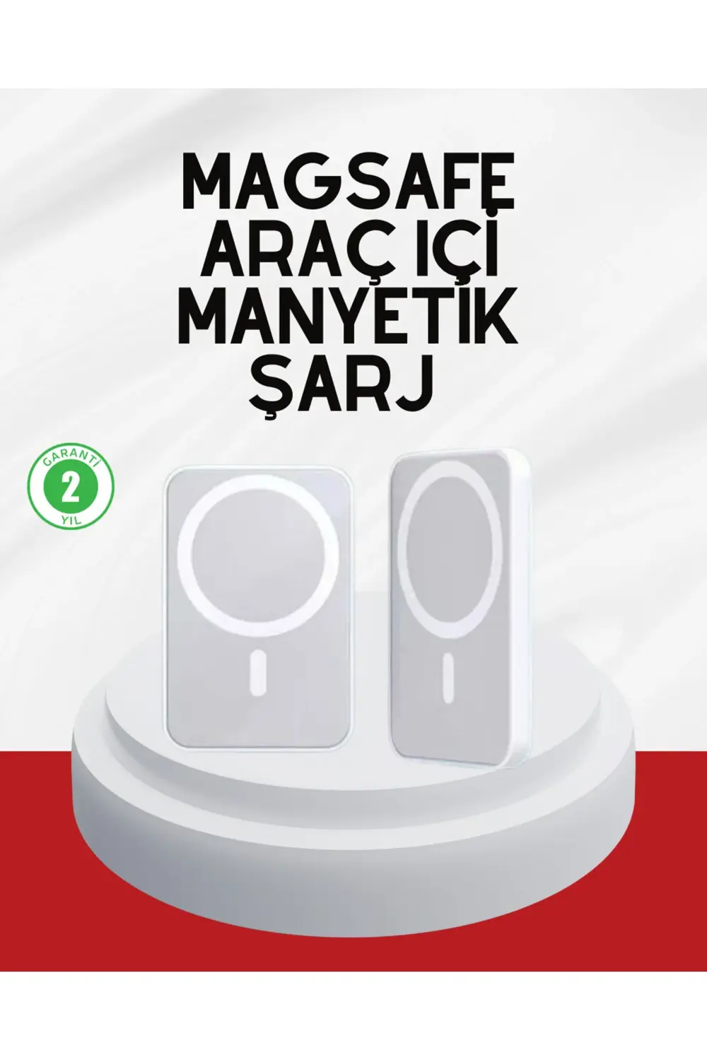 Şık Tasarımlı MagSafe Araç Telefon Tutucu Type-C Girişli
