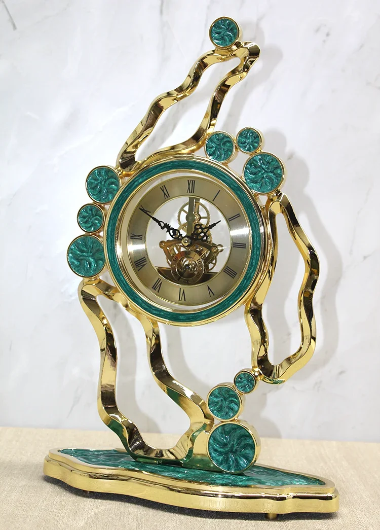 Şık Tasarımlı Masa Üstü Dekoratif Yeşim Saat