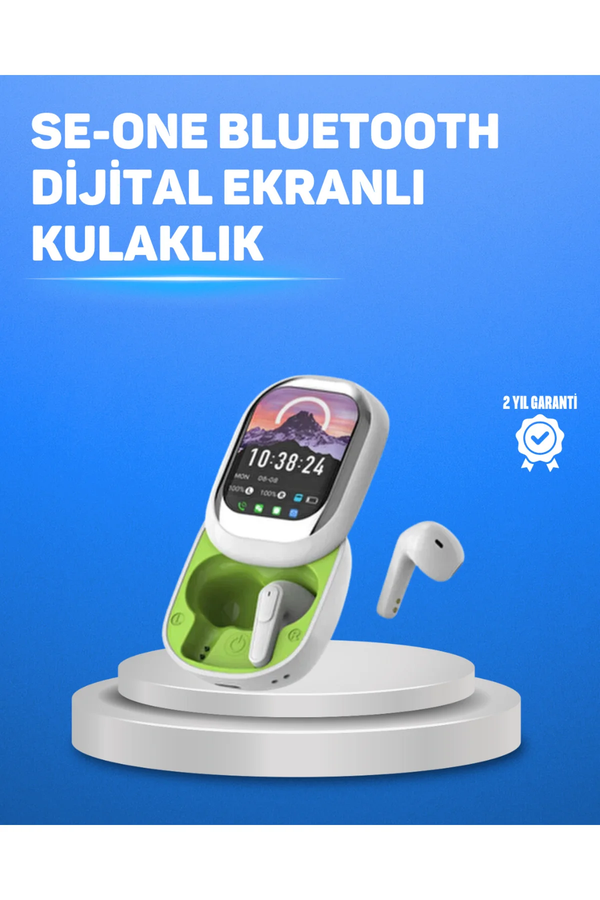 Şık Tasarımlı Siyah Beyaz Kablosuz Kulaklık Çoklu Dil Destekli