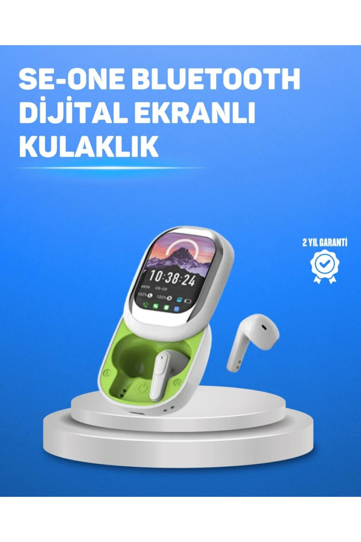 Şık Tasarımlı Siyah Beyaz Kablosuz Kulaklık Çoklu Dil Destekli
