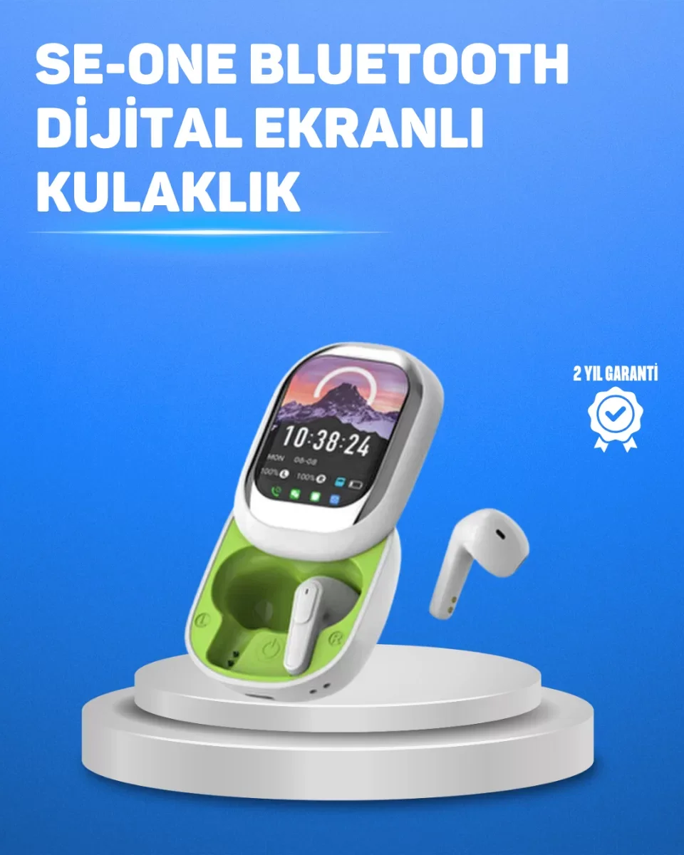 Şık Tasarımlı Siyah Beyaz Kablosuz Kulaklık Çoklu Dil Destekli - 