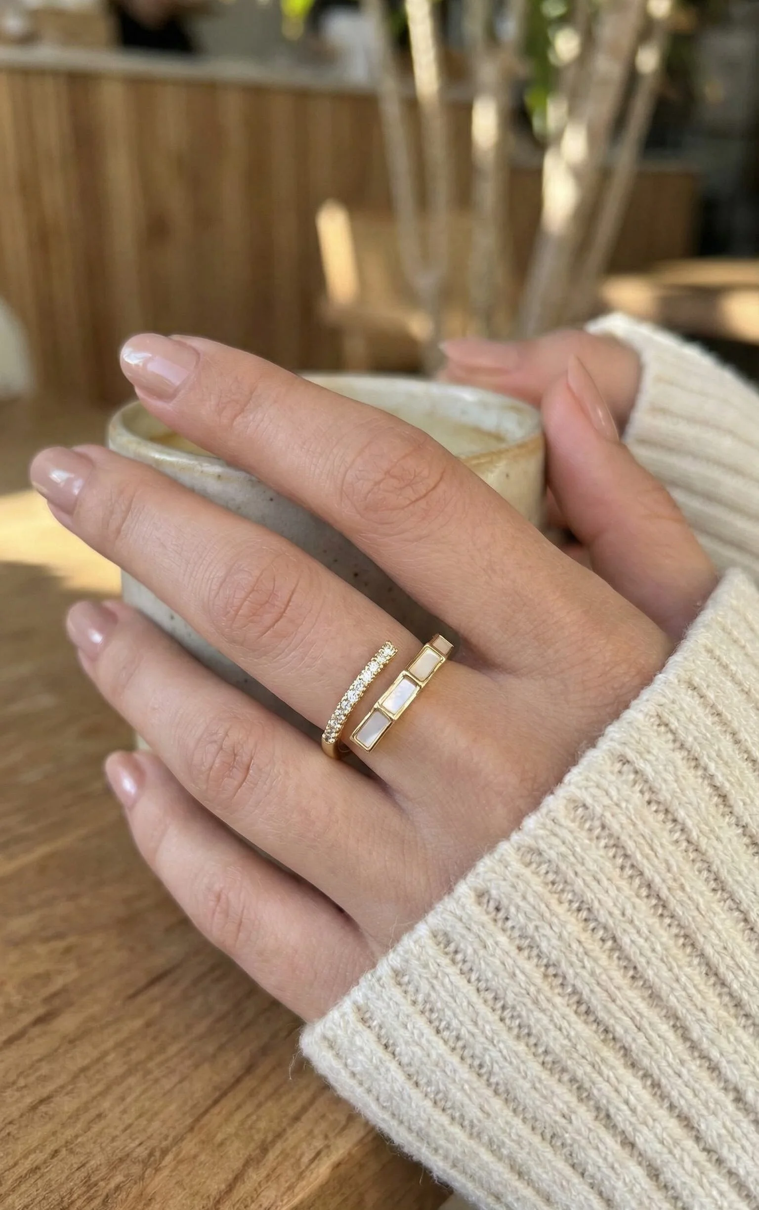 Şık Yılan Model Ayarlanabilir Gold Renk Zirkon Yüzük 5886