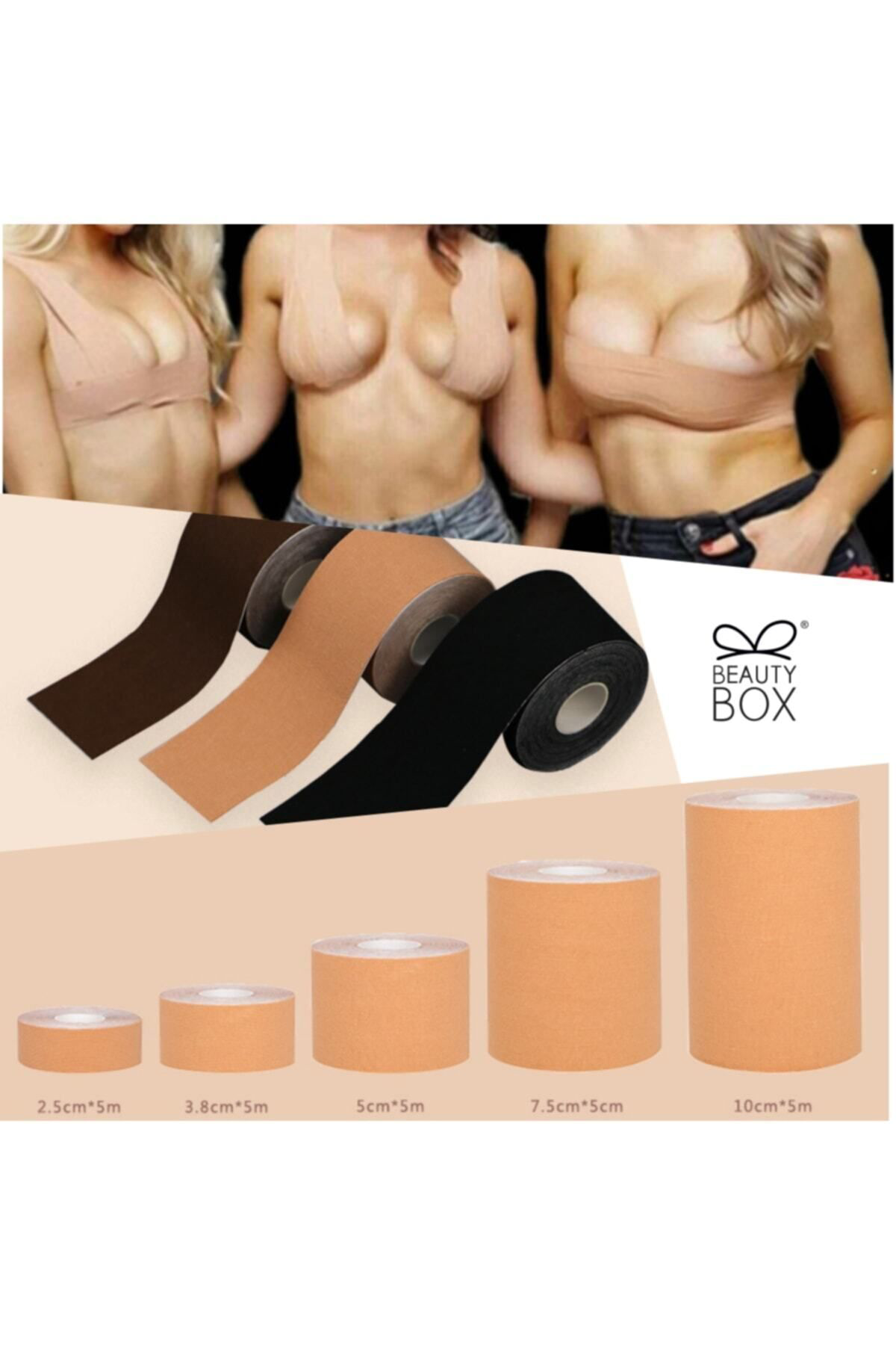 Sıkı Göğüsler 5cm*5m Ten Rengi Suya Dayanıklı Göğüs Bandı Boob Ta