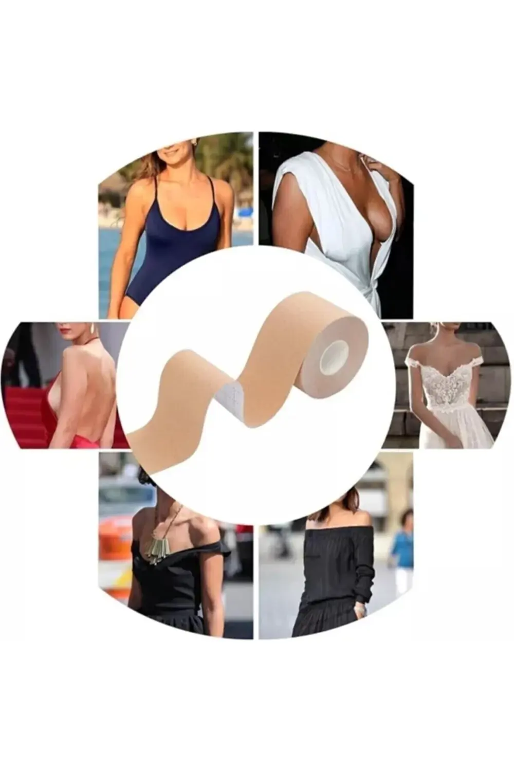 Sıkı Göğüsler 5cm*5m Ten Rengi Suya Dayanıklı Göğüs Bandı Boob Ta