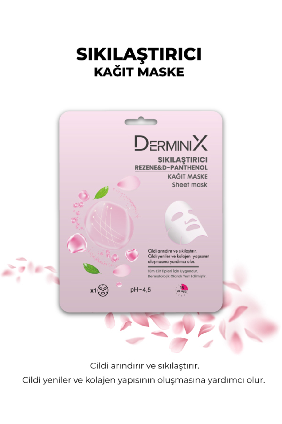 Sıkılaştırıcı 25g Kağıt Maske 1 Adet – Rezené ve D-Panthenol, Cil