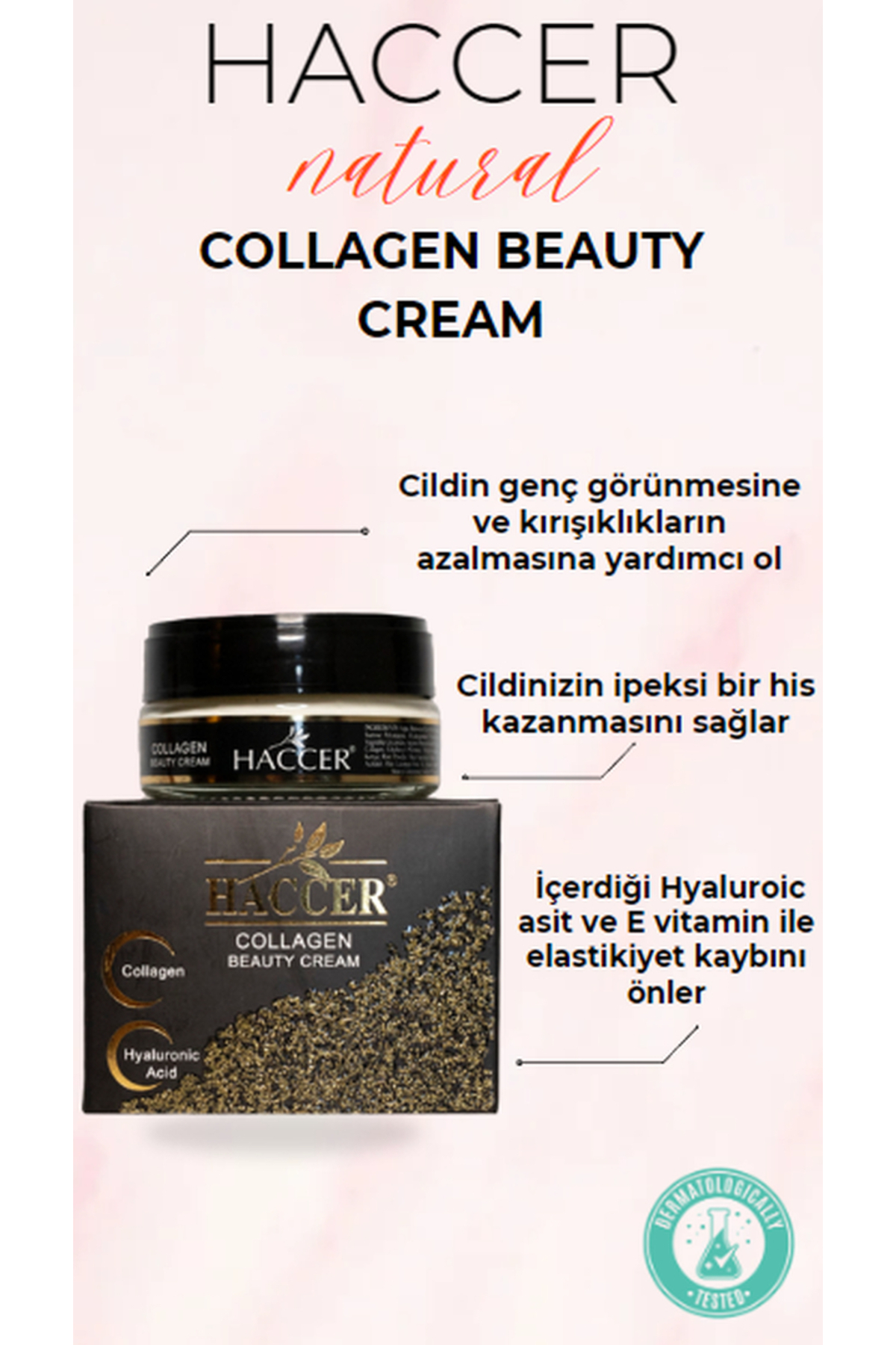 Sıkılaştırıcı, Hyaluronik Asitli, E Vitamini Doğal Kolajen Krem 5