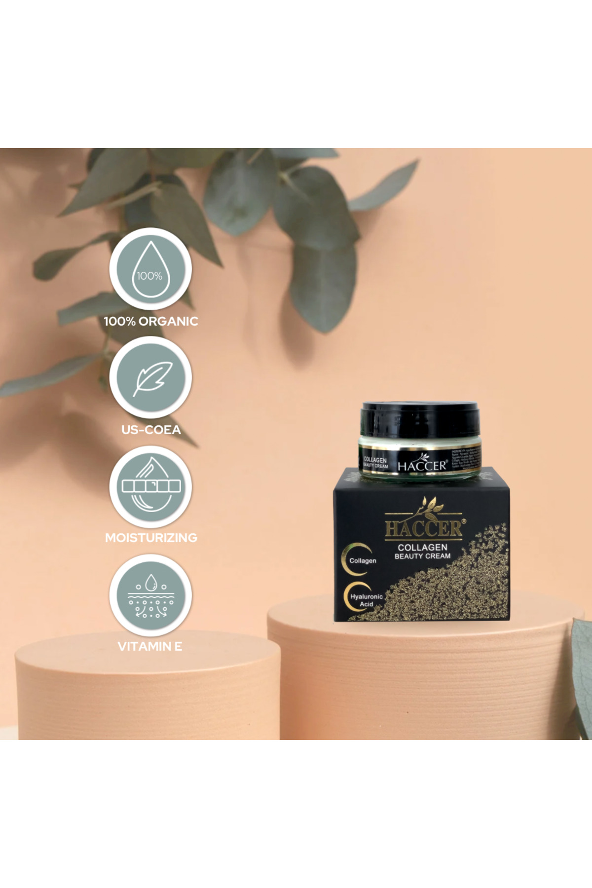 Sıkılaştırıcı, Hyaluronik Asitli, E Vitamini Doğal Kolajen Krem 5