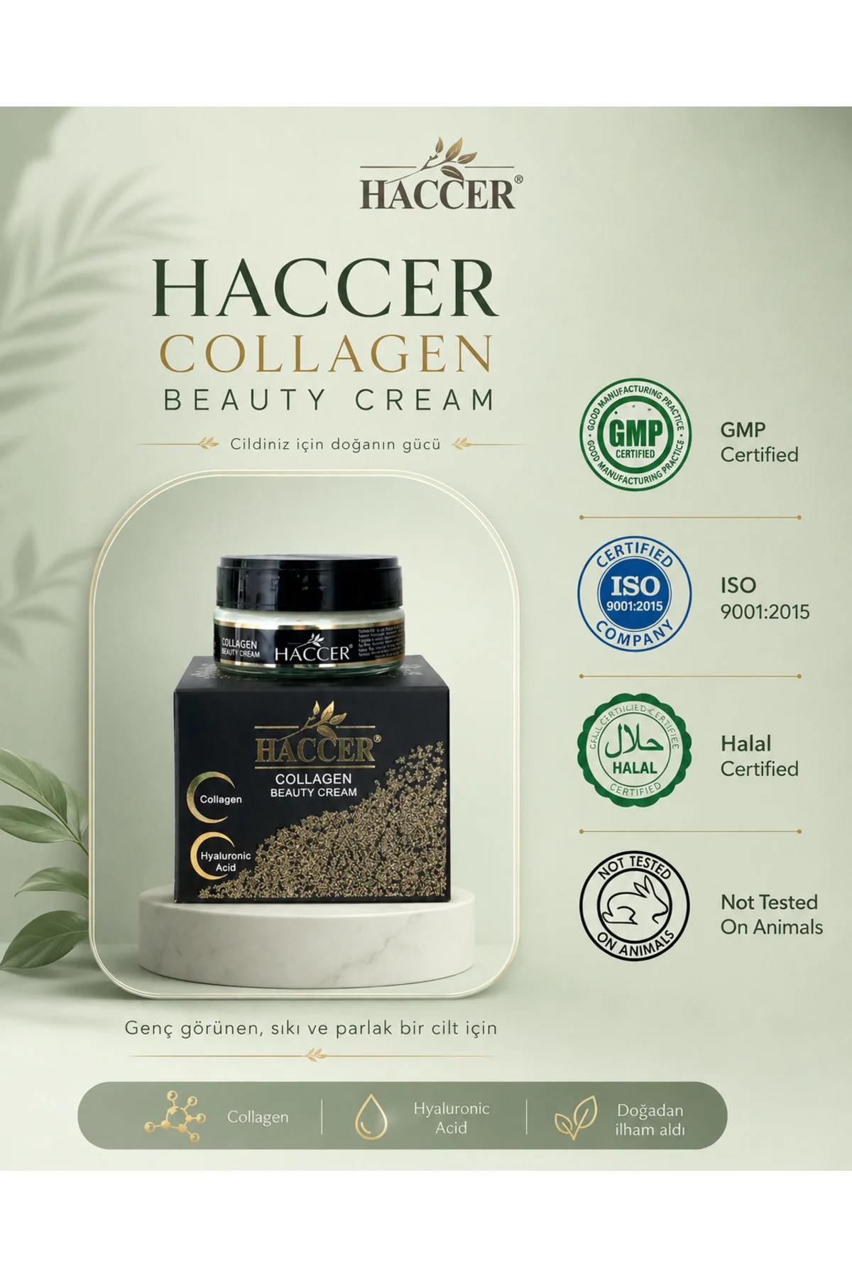 Sıkılaştırıcı, Hyaluronik Asitli, E Vitamini Doğal Kolajen Krem 5