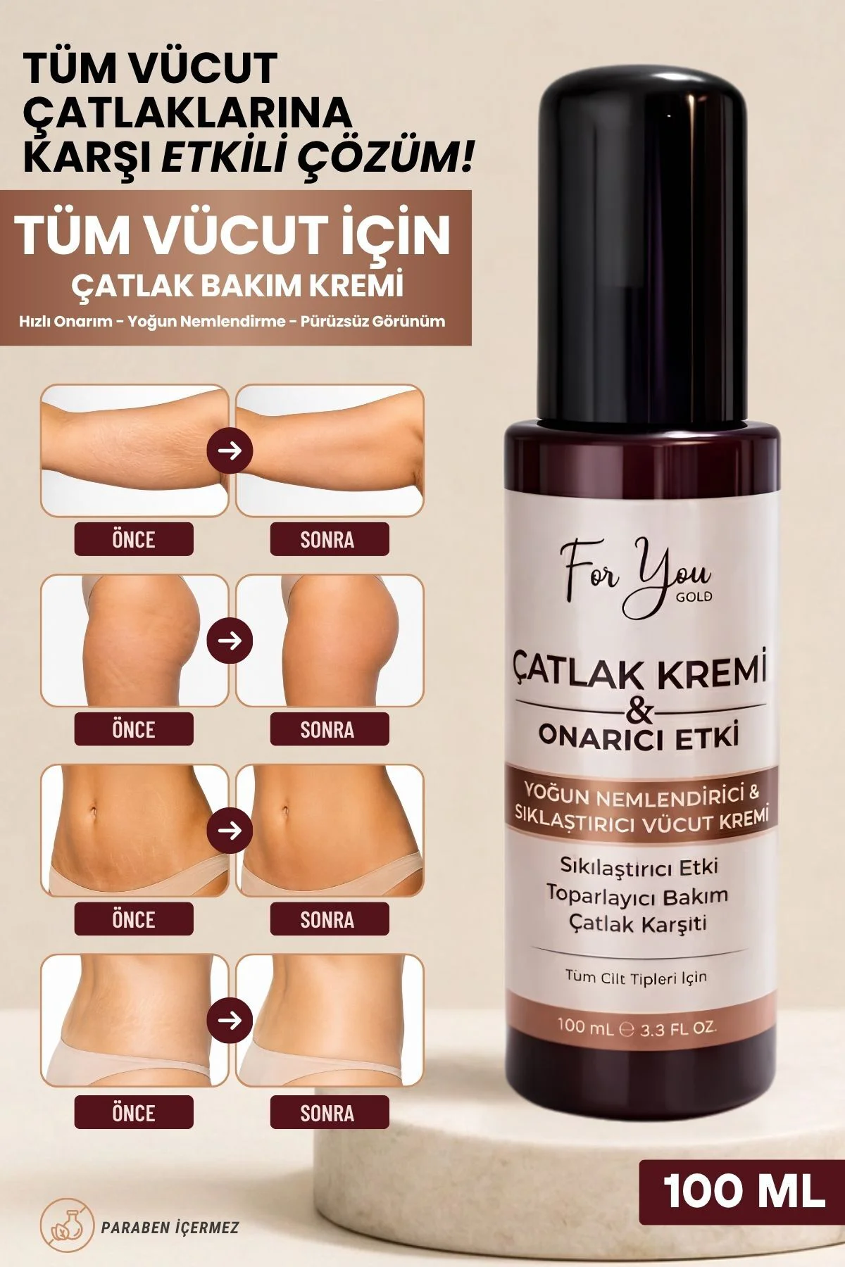 Sıkılaştırıcı & Toparlayıcı Isı Etkili Vücut Çatlak Bakım Kremi |