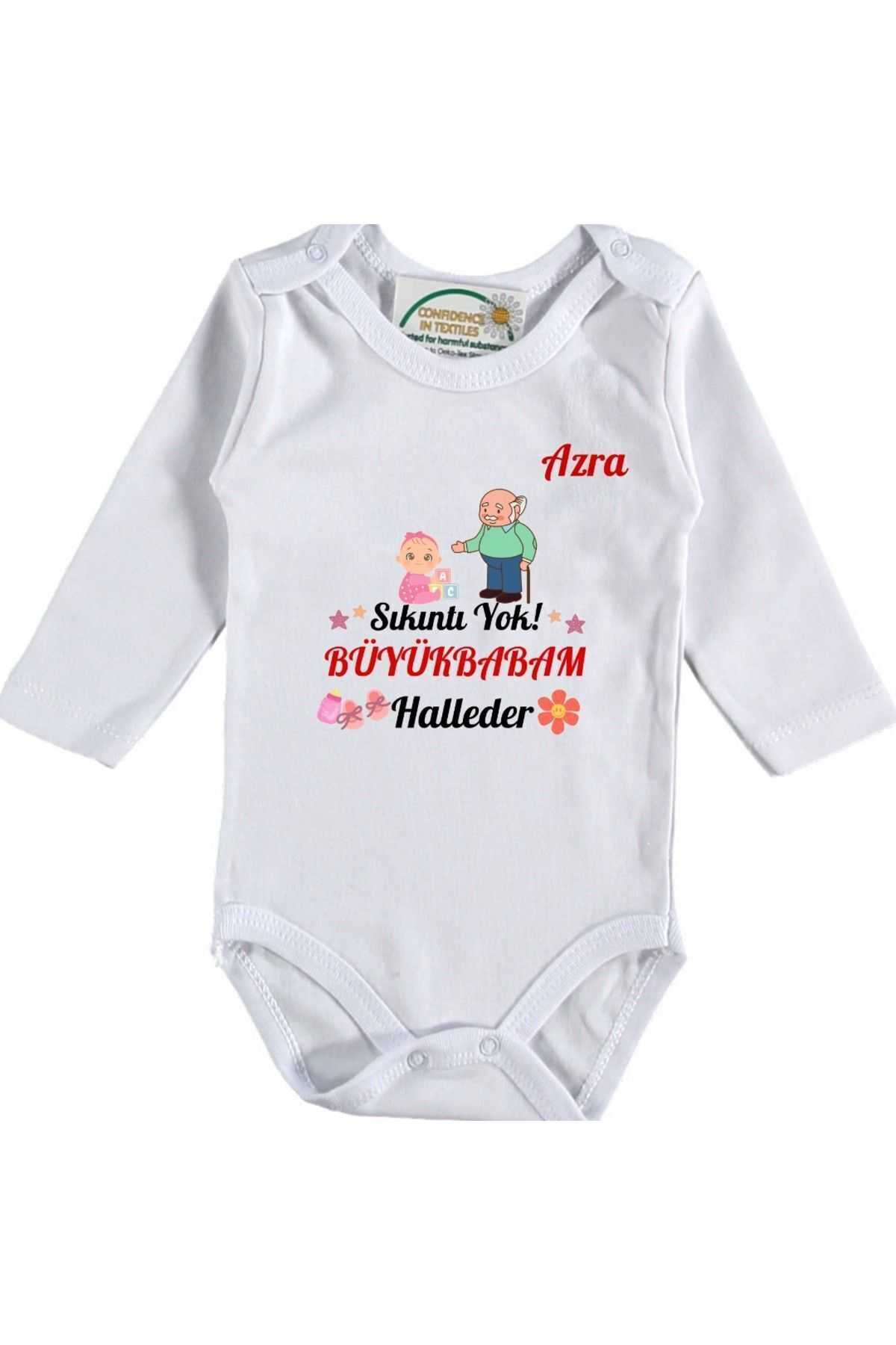 Sıkıntı Yok Büyük Babam Halleder Yazılı Kız Bebek Zıbın