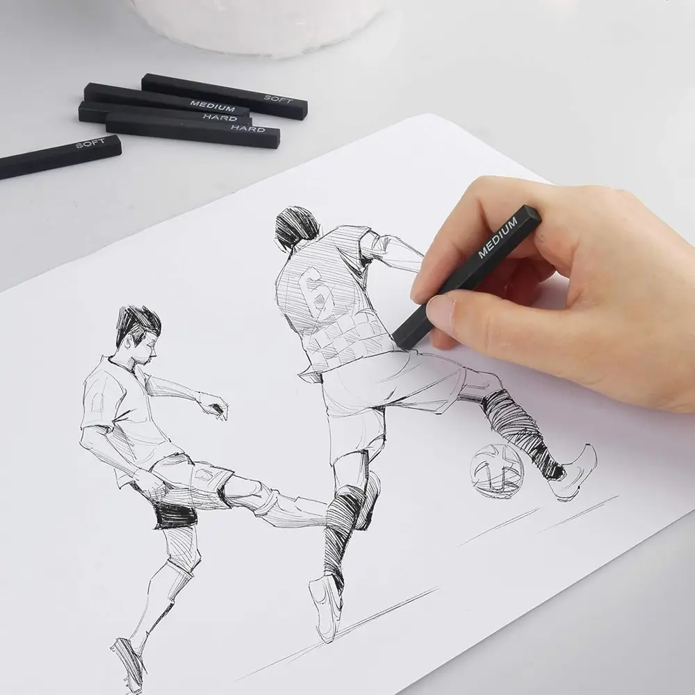 Sıkıştırılmış Kömür Füzen Seti Siyah Kare Press Kömür Füzen Gölge