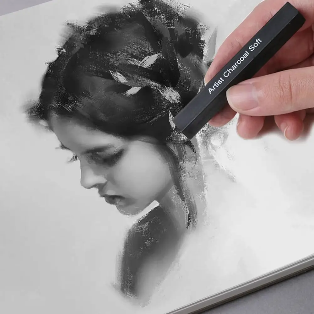 Sıkıştırılmış Kömür Füzen Seti Siyah Kare Press Kömür Füzen Gölge