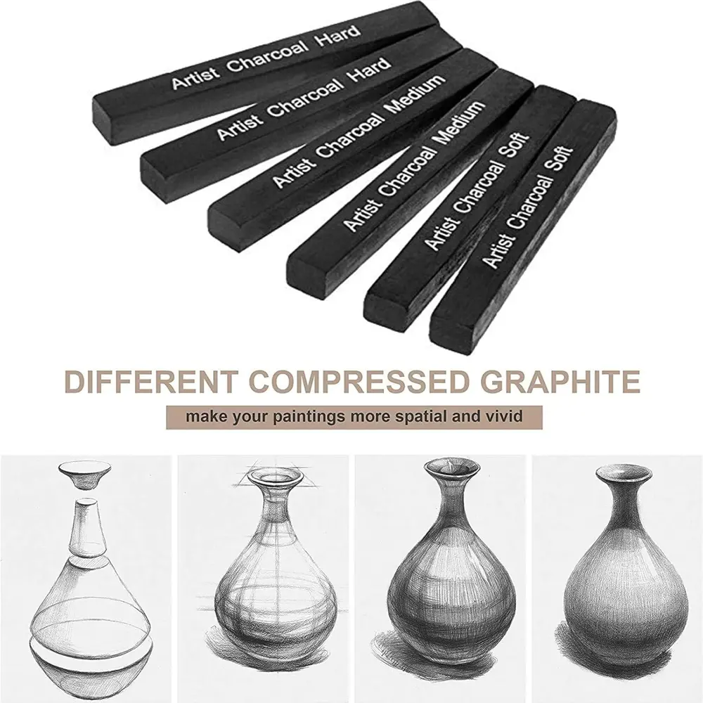 Sıkıştırılmış Kömür Füzen Seti Siyah Kare Press Kömür Füzen Gölge