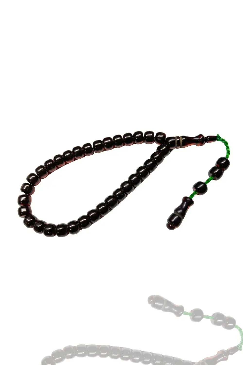 Sıkma Serisi Kırmızı Bilek Boy Kehribar Tesbih Sistem Püsküllü