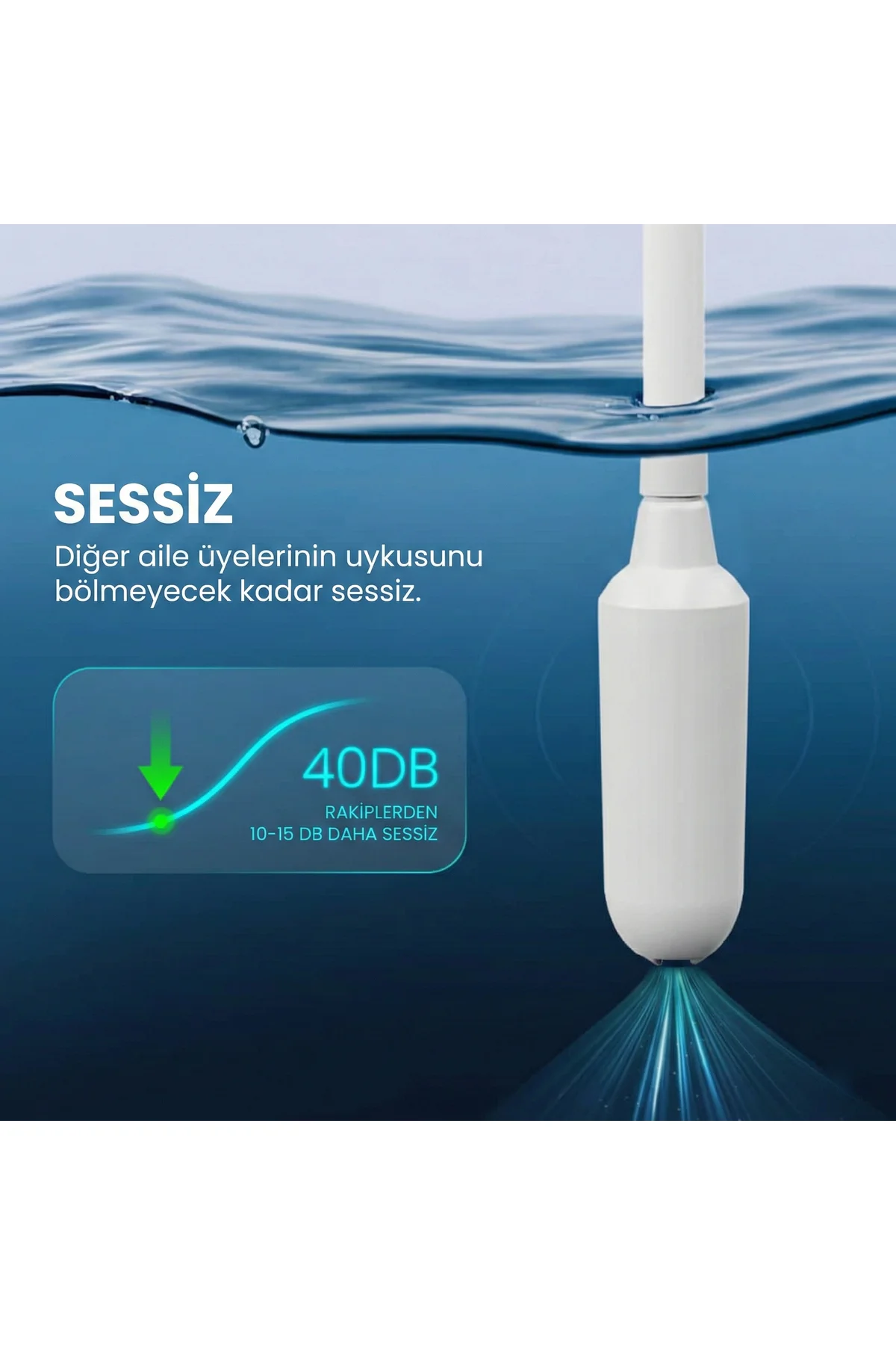 SilentPro Ultra Sessiz Şarjlı Otomatik Damacana Su Pompası Yüksek