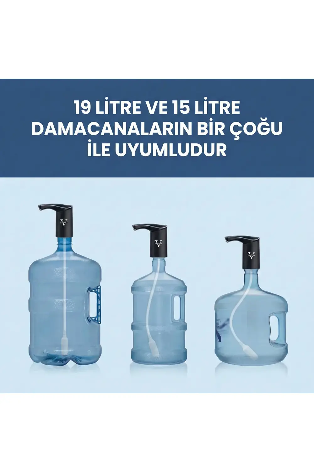 SilentPro Ultra Sessiz Şarjlı Otomatik Damacana Su Pompası Yüksek