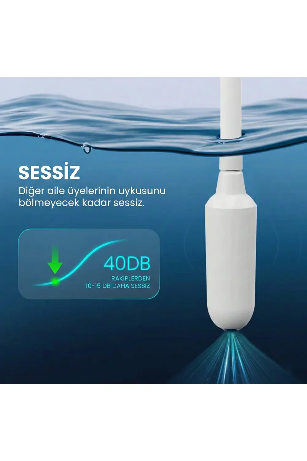 SilentPro Ultra Sessiz Şarjlı Otomatik Damacana Su Pompası Yüksek