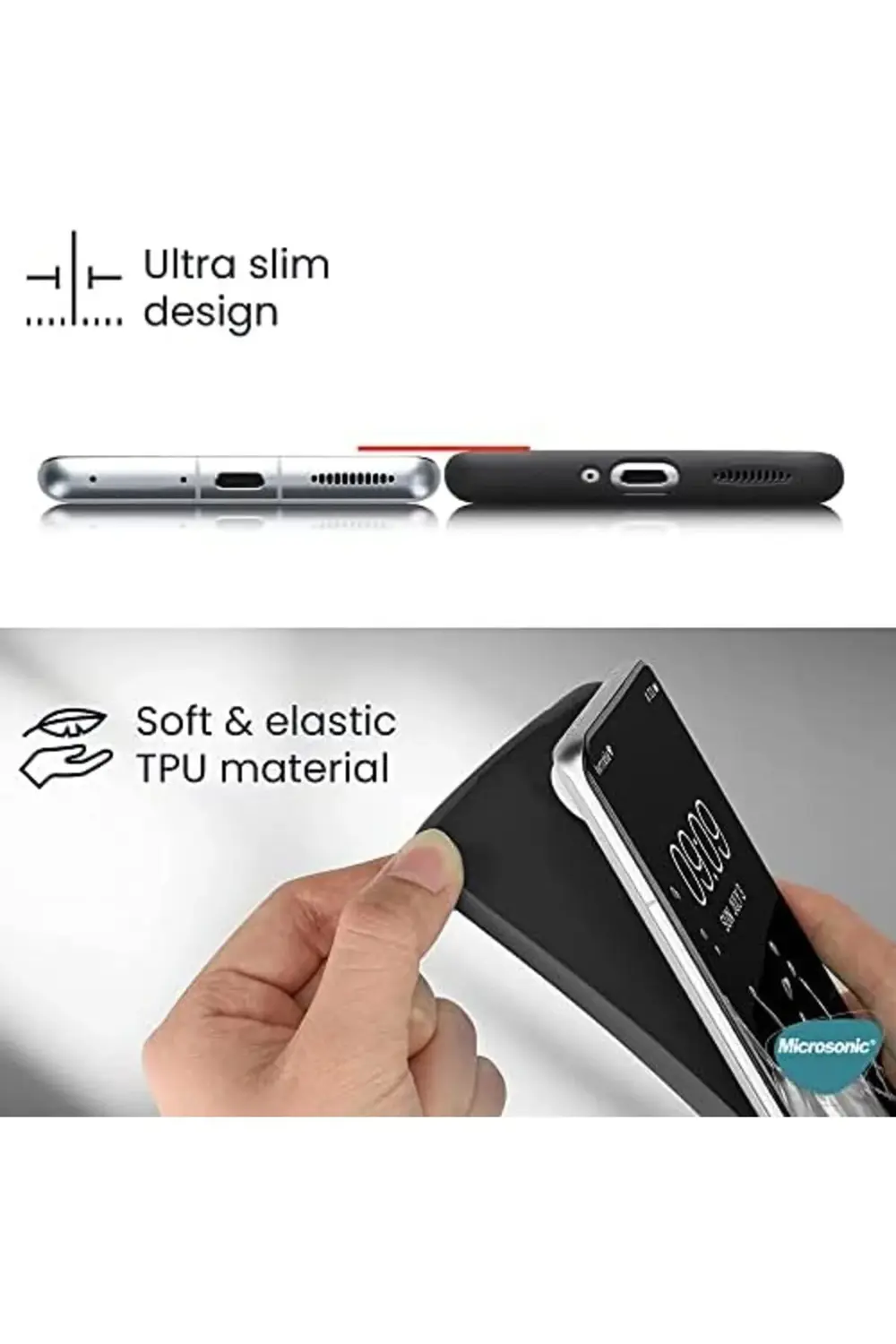 Silicone Mi 12T Pro için Kılıf Siyah [Mi 12T Pro ile Uyumlu Kılıf