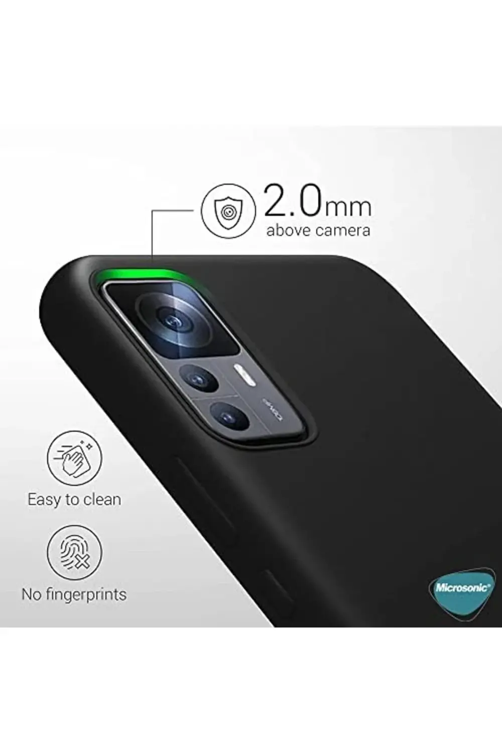 Silicone Mi 12T Pro için Kılıf Siyah [Mi 12T Pro ile Uyumlu Kılıf