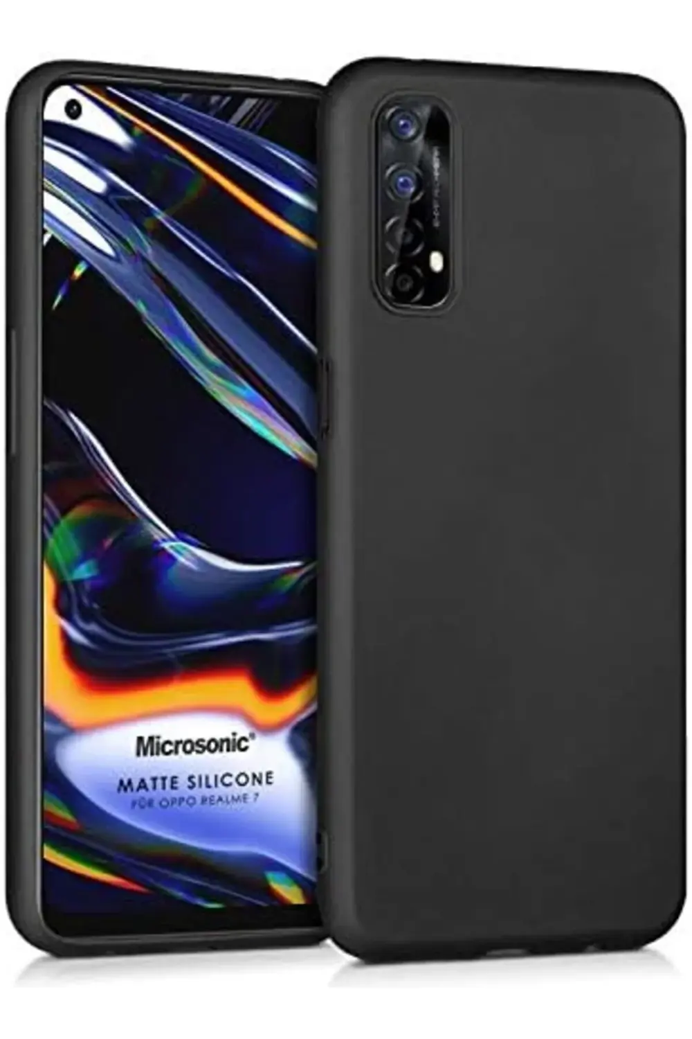 Silicone Realme 7 için Kılıf Siyah [Realme 7 ile Uyumlu Kılıf - S