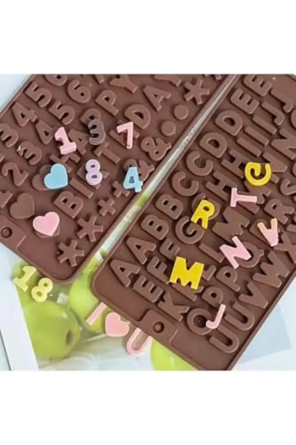 Siliko World Silikon Çikolata Kalıbı Alfabe Kalıbı, Kahverengi 39