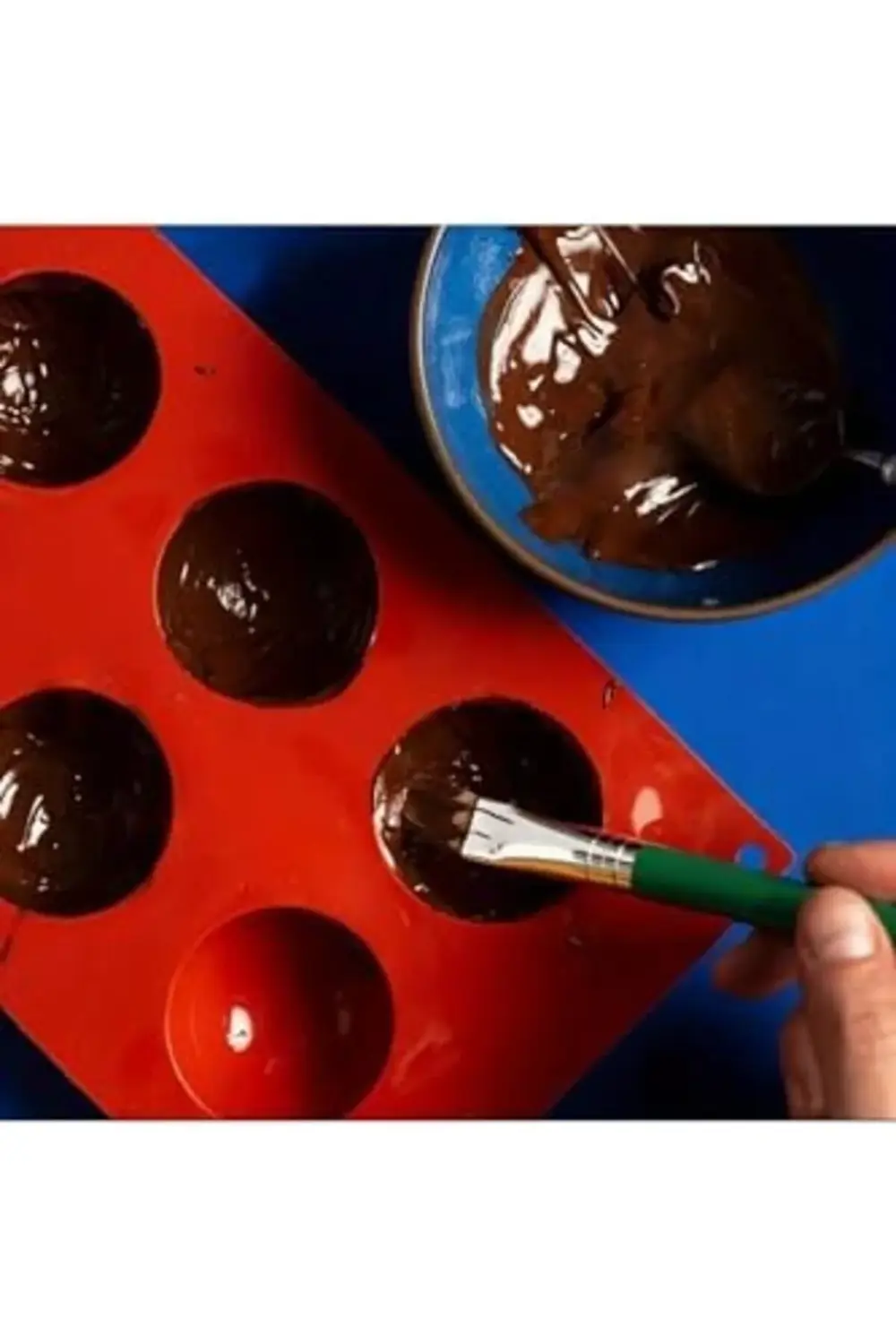 Siliko World Silikon Yarım Küre 6Cm Çikolata Kek Kalıbı, Kırmızı