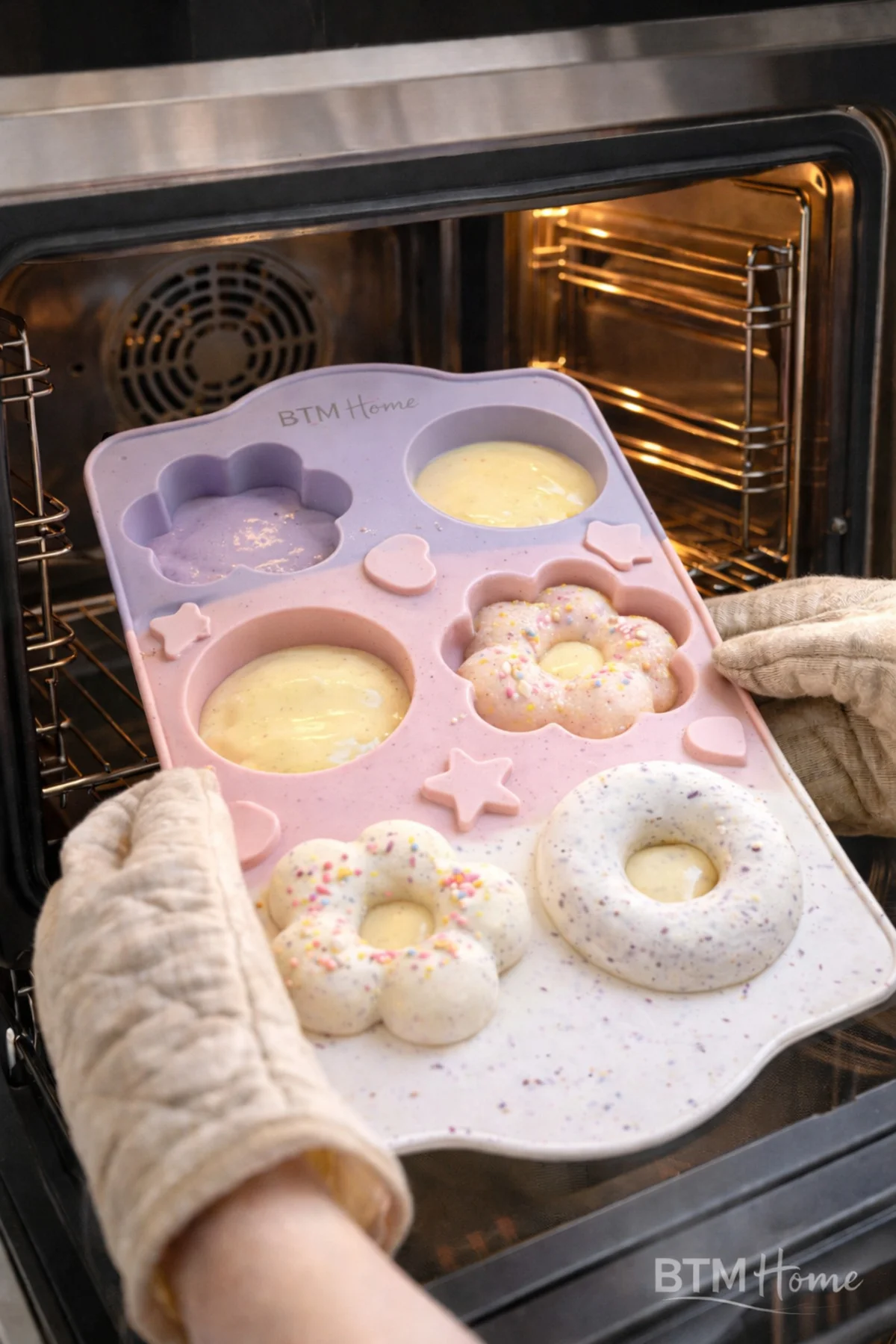 Silikon 6 Gözlü Donut ve Çiçek Figürlü Kek/Muffin Kalıbı - Yapışm