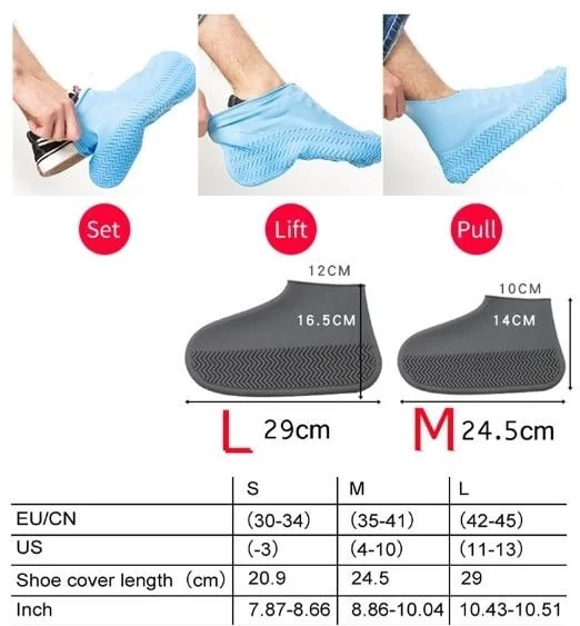 Silikon Ayakkabı Kılıfı Kaymaz Su Kir Geçirmez   M Beden Siyah