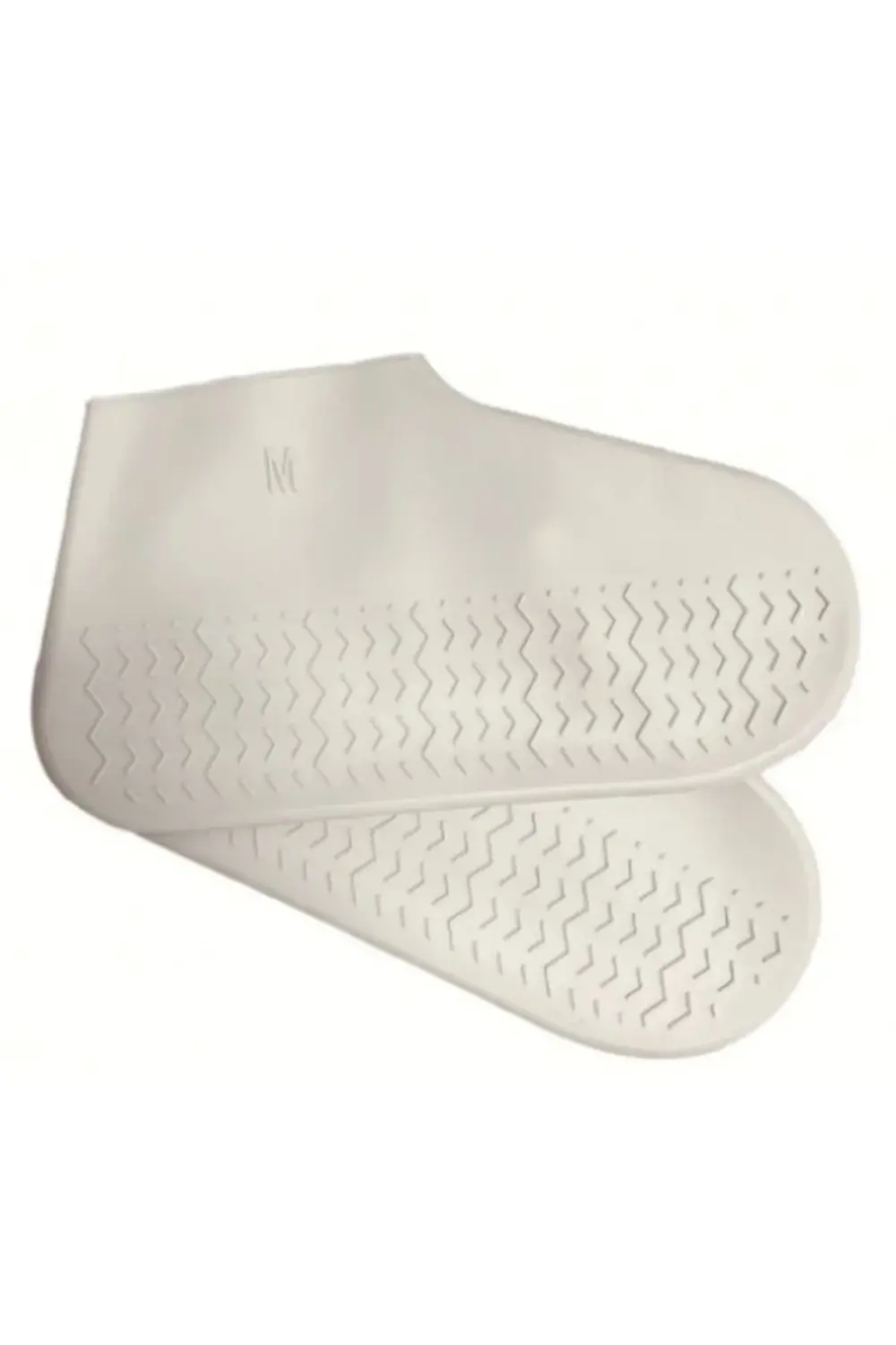 Silikon Ayakkabı Kılıfı Kaymaz Su Kir Geçirmez M Beden Beyaz