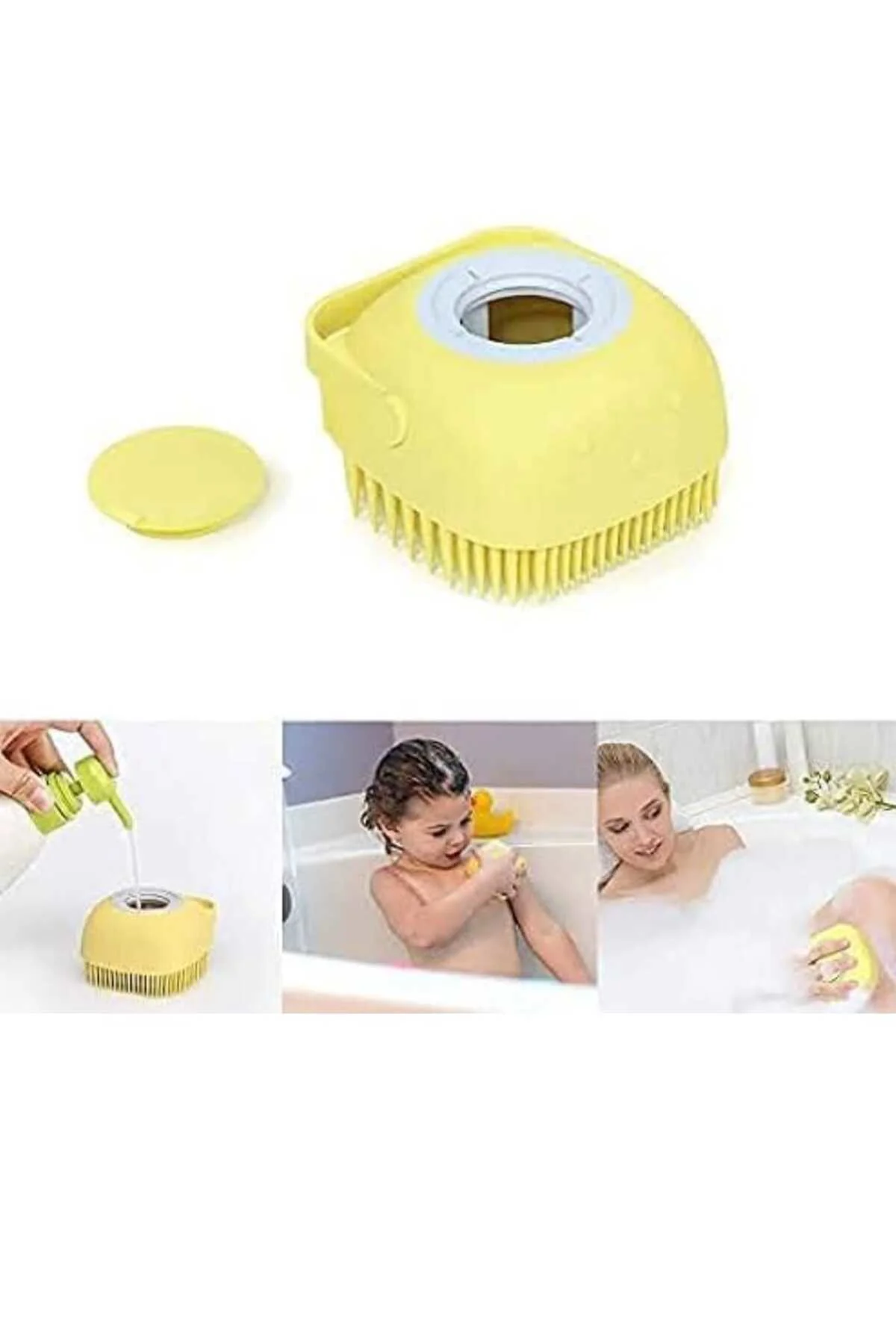 Silikon Banyo Duş Jeli Kesesi Hazneli Şampuan Peeling Vücut Masaj