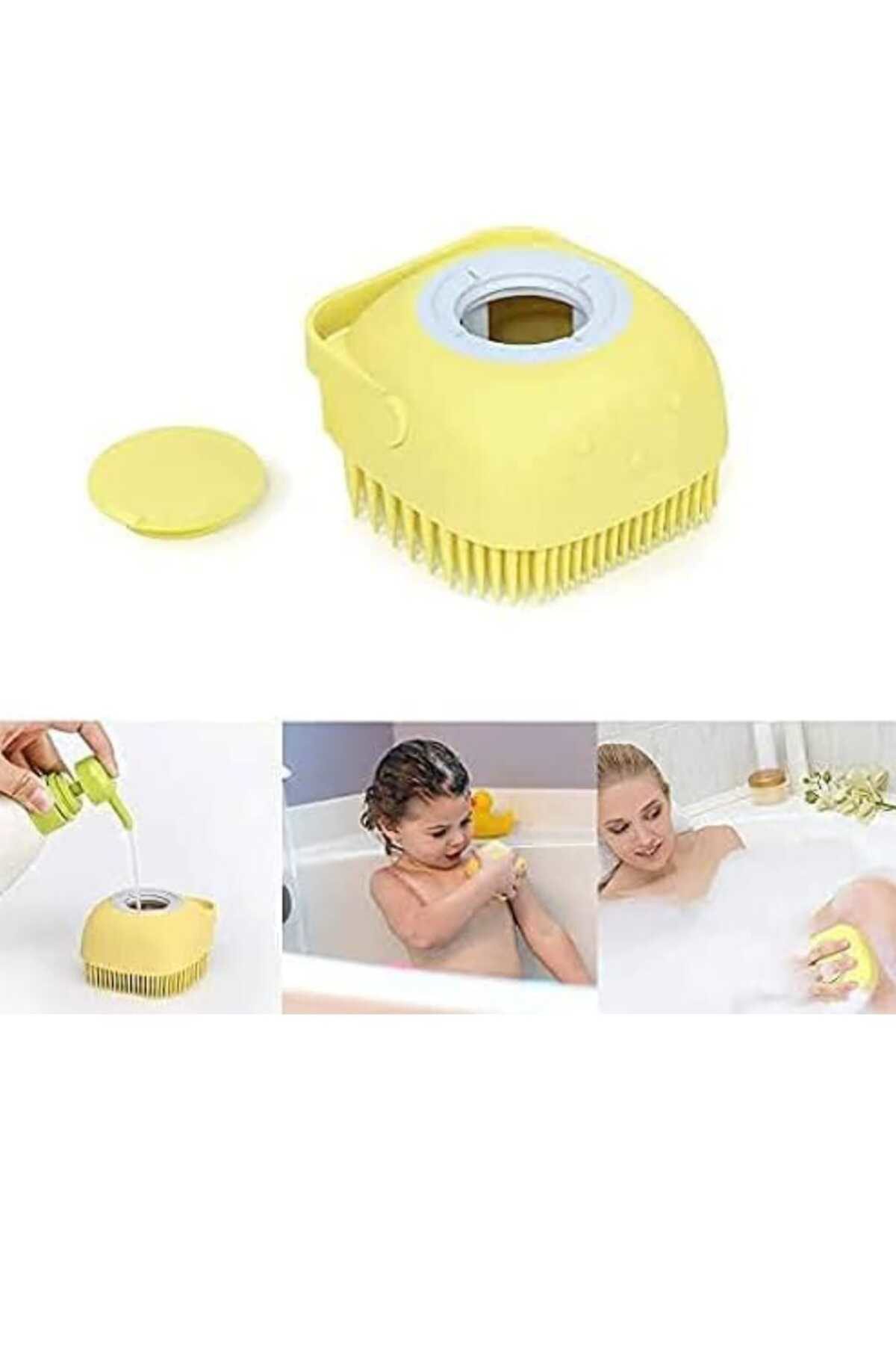 Silikon Banyo Duş Jeli Kesesi Hazneli Şampuan Peeling Vücut Masaj