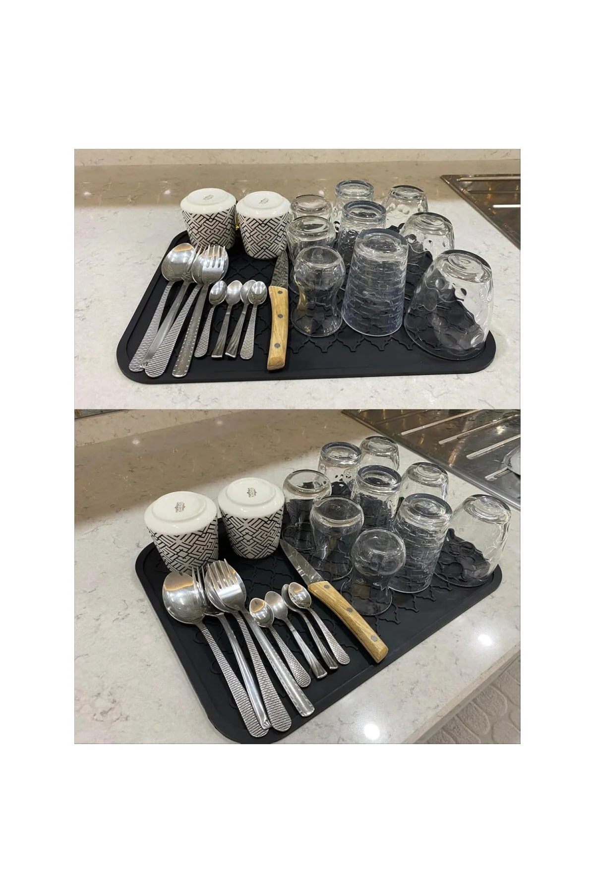 Silikon Bulaşık Kurutma Matı Büyük Boy Tezgah Üstü Kurulama Matı Bulaşık Yıkama Matı Bu