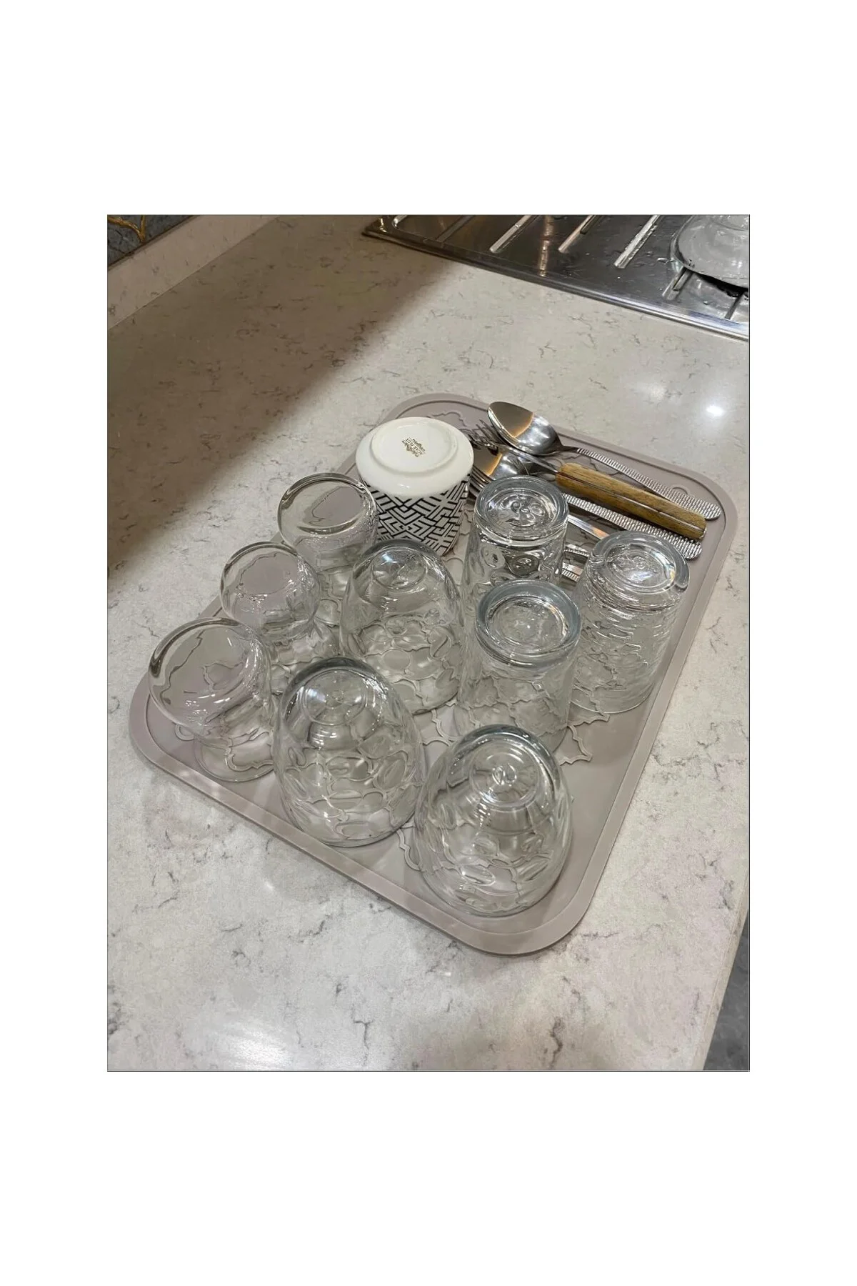 Silikon Bulaşık Kurutma Matı Büyük Boy Tezgah Üstü Kurulama Matı Bulaşık Yıkama Matı Bu