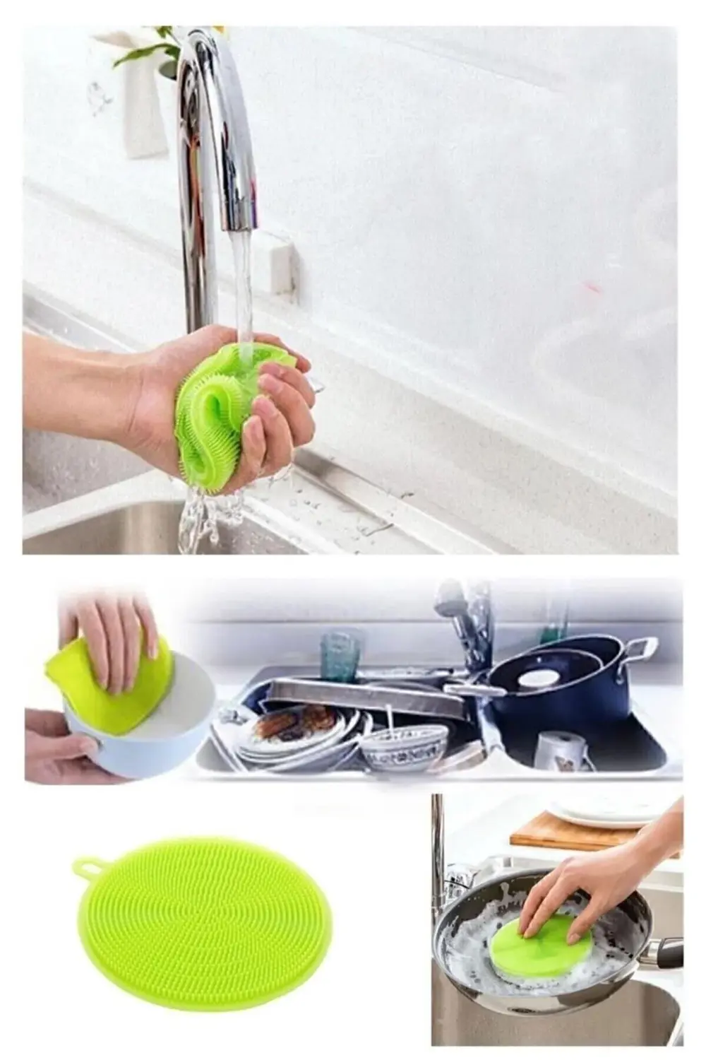 Silikon Bulaşık Yıkama Fırçası Tükenmeyen (2 ADET)